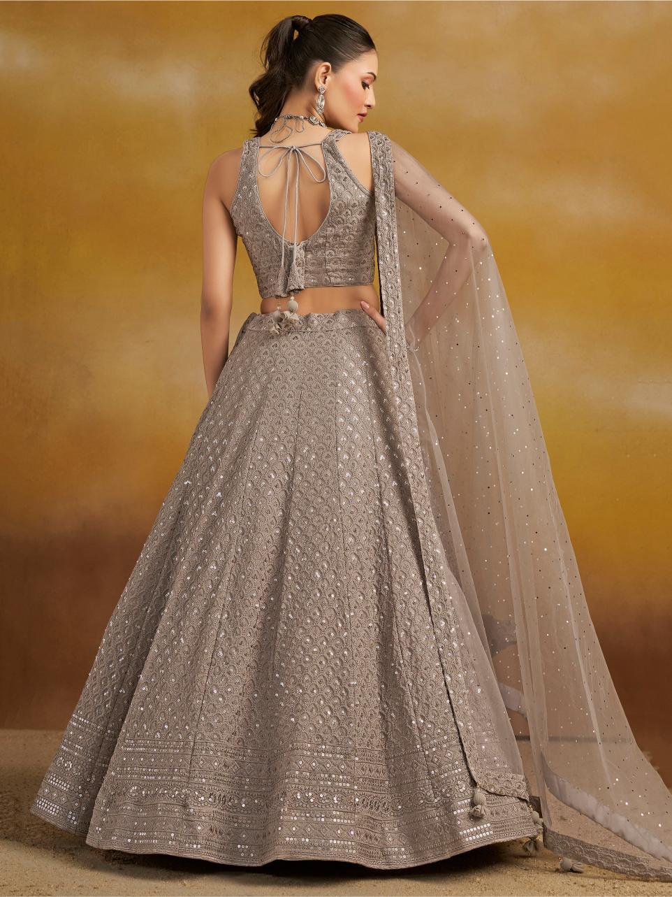 Grey Georgette Lehenga Choli — alternate view