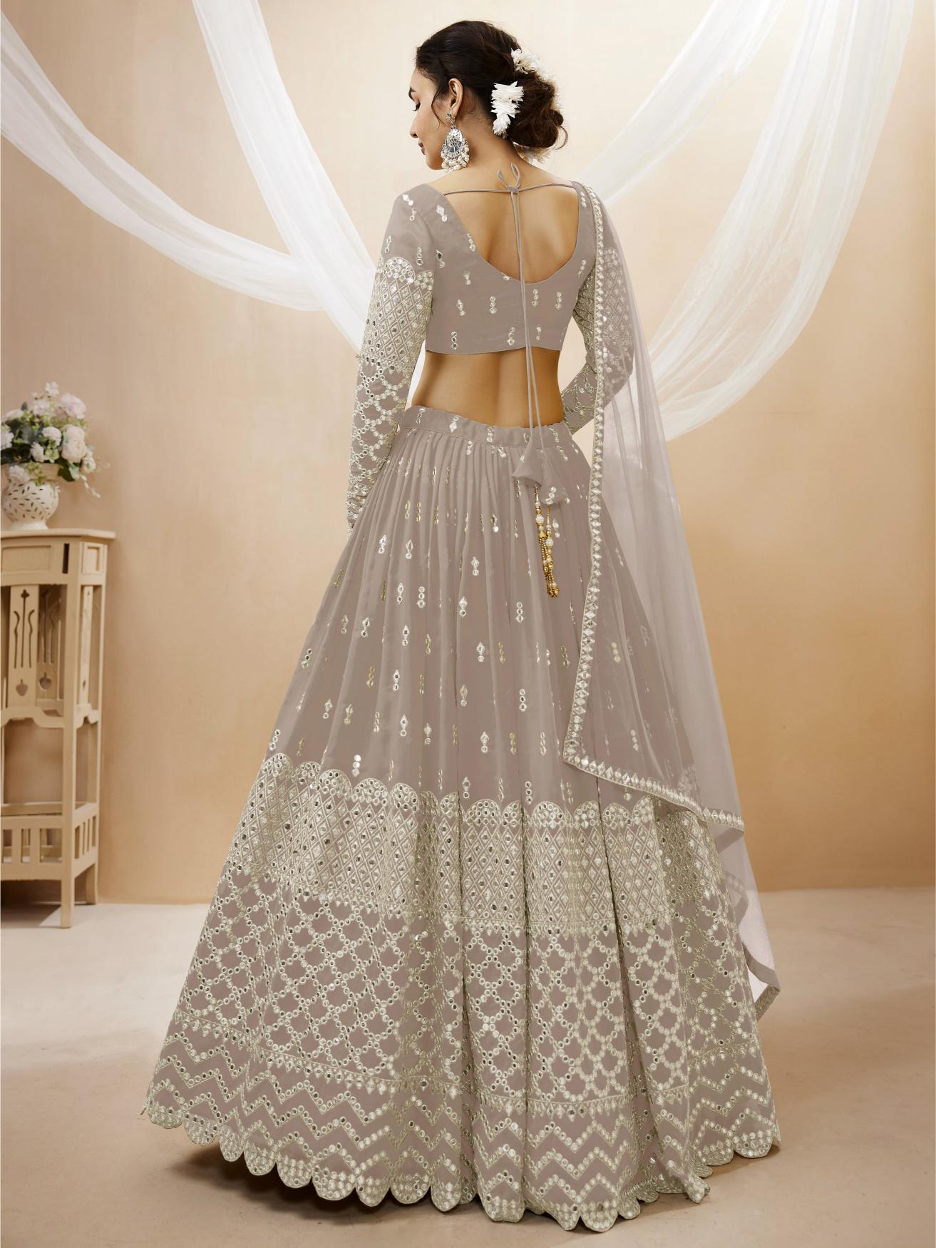 Grey Georgette Lehenga