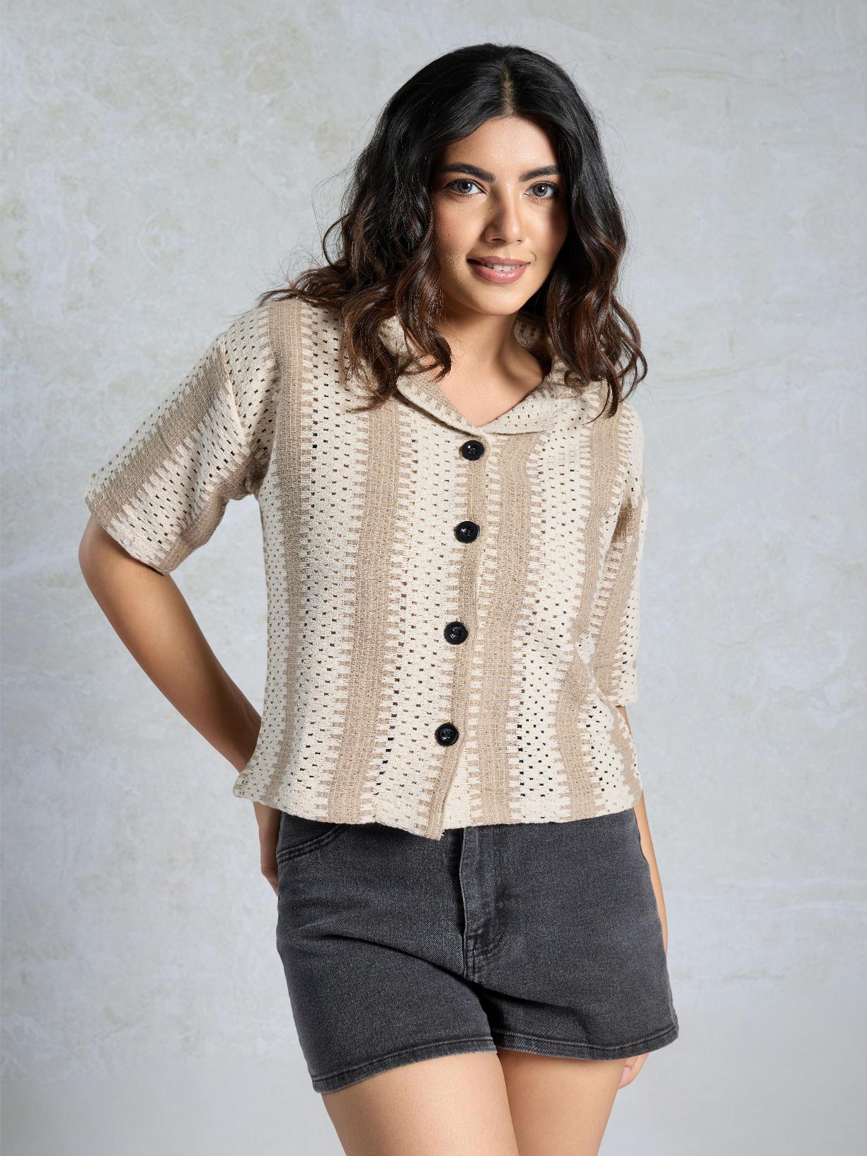 Grey Knited Short Crocks Shirt