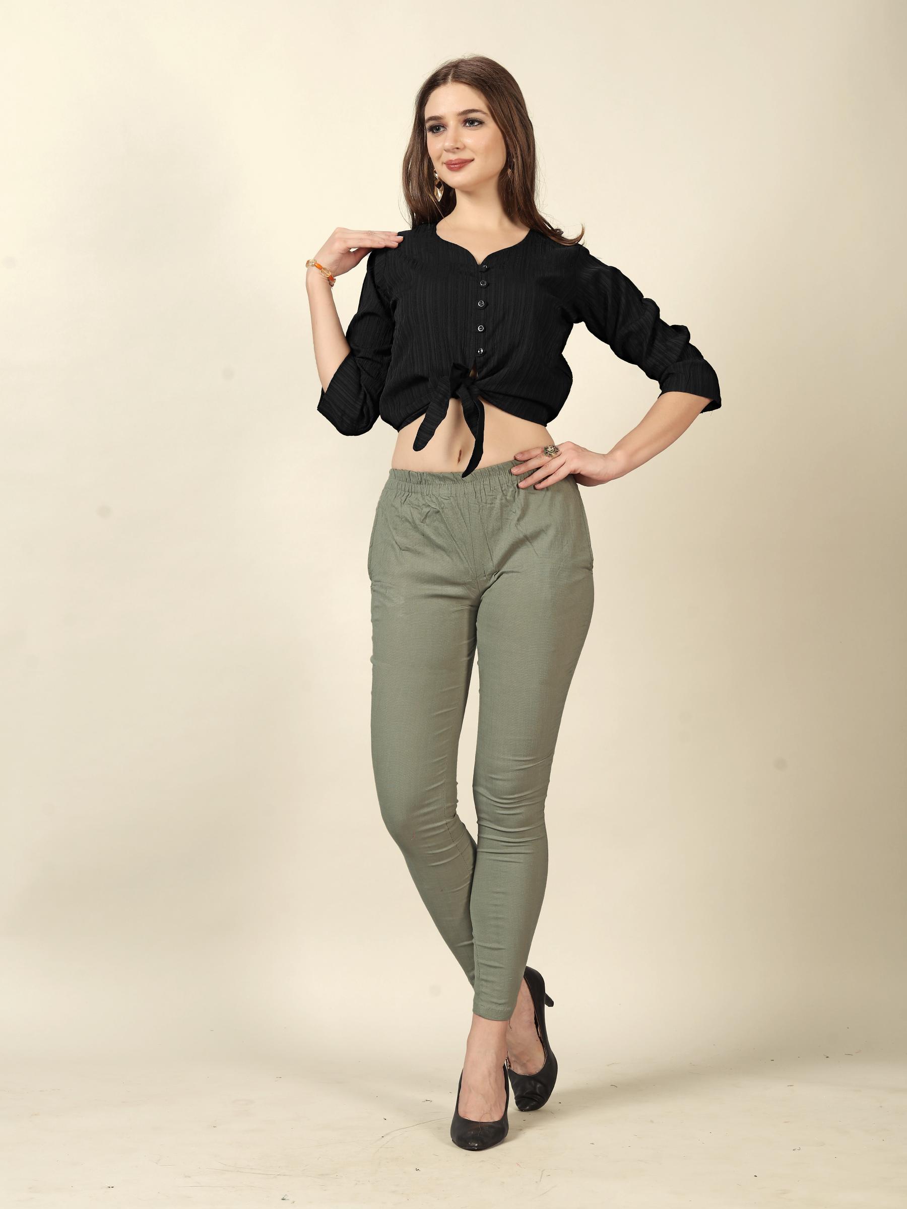 Grey Rayon Lycra Readymade Pant