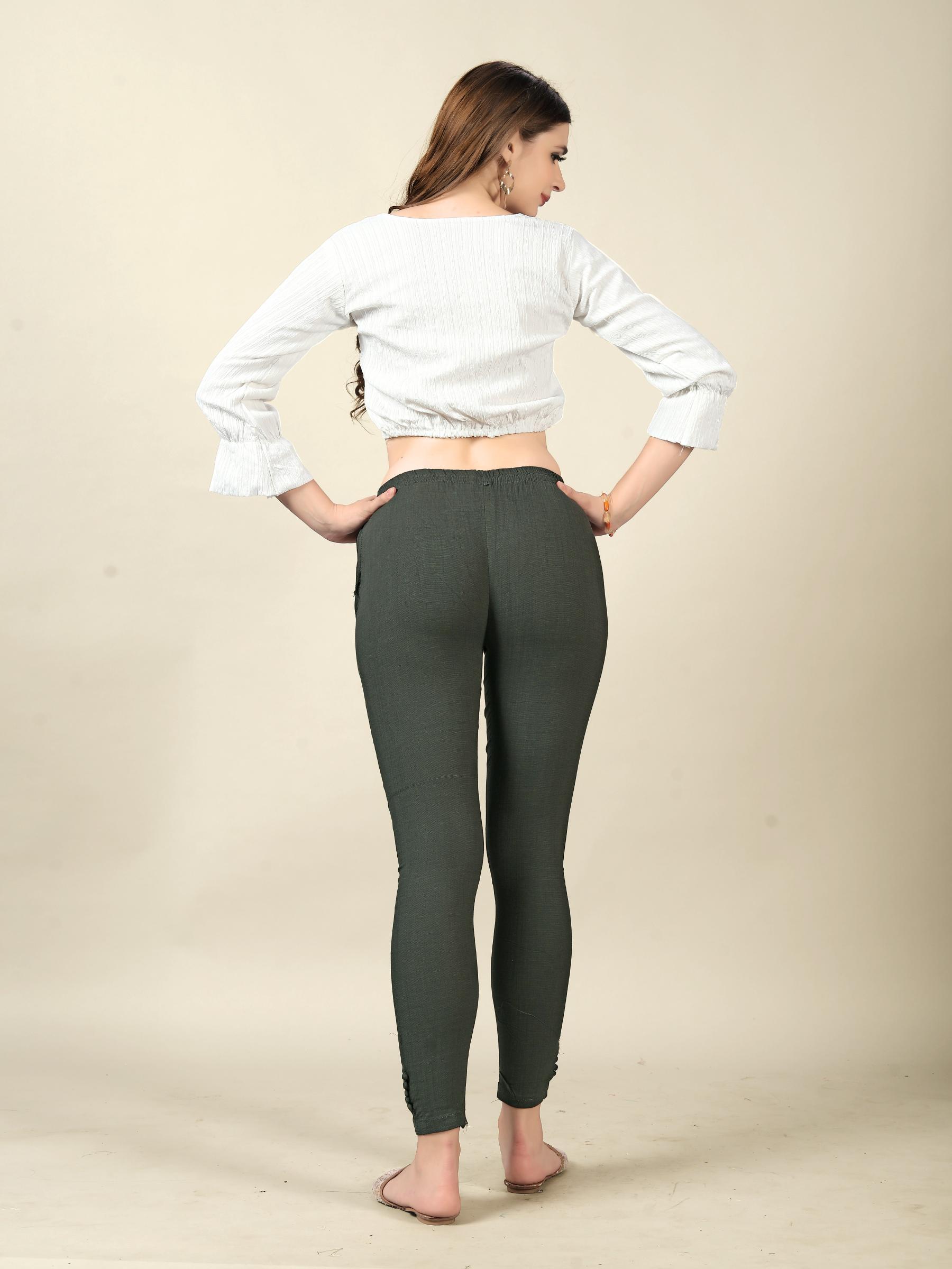 Grey Rayon Lycra Readymade Pant — alternate view