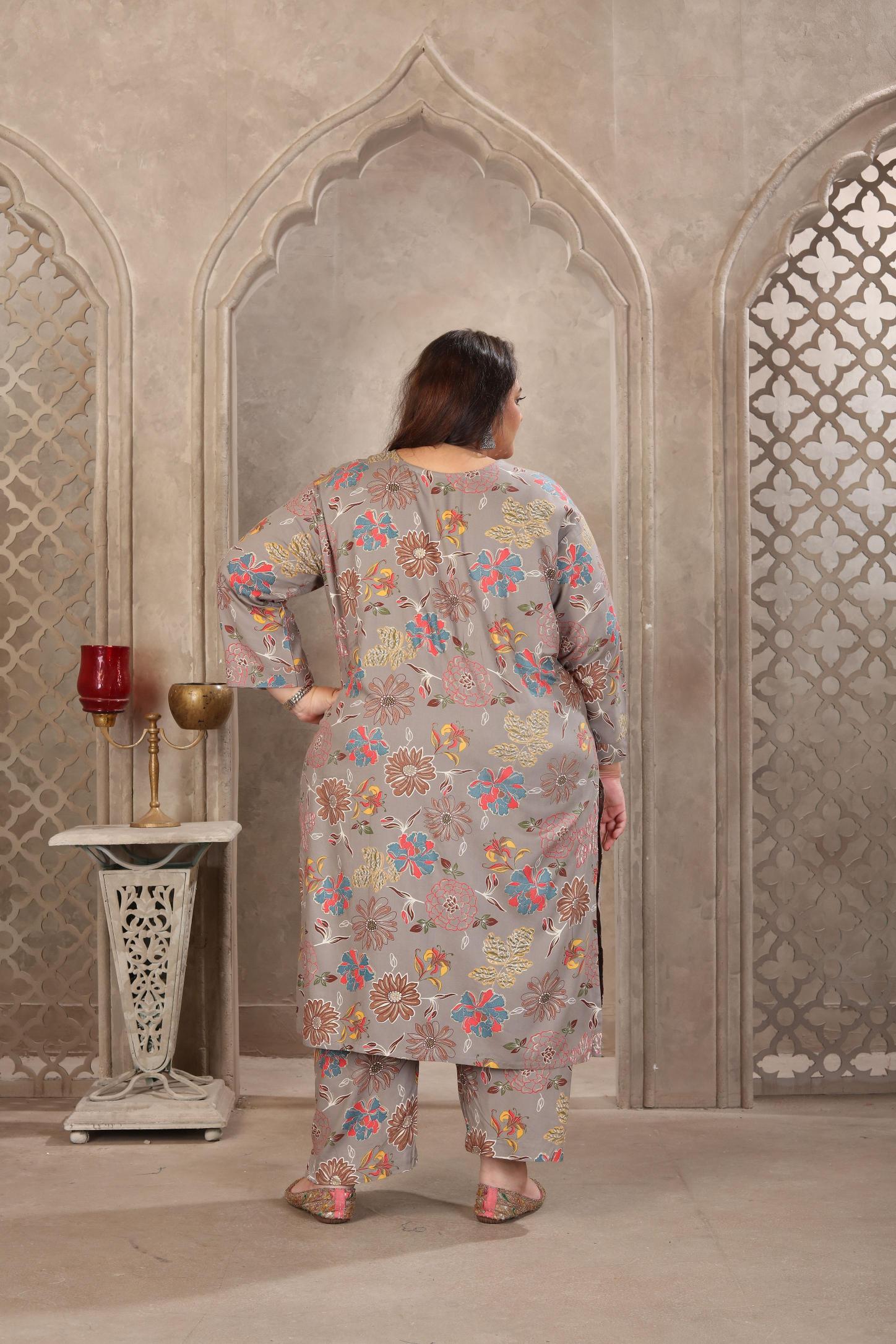 Grey Rayon Readymade Suits — alternate view