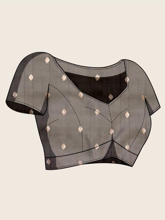 Grey Soft Silk Zari Woven Saree