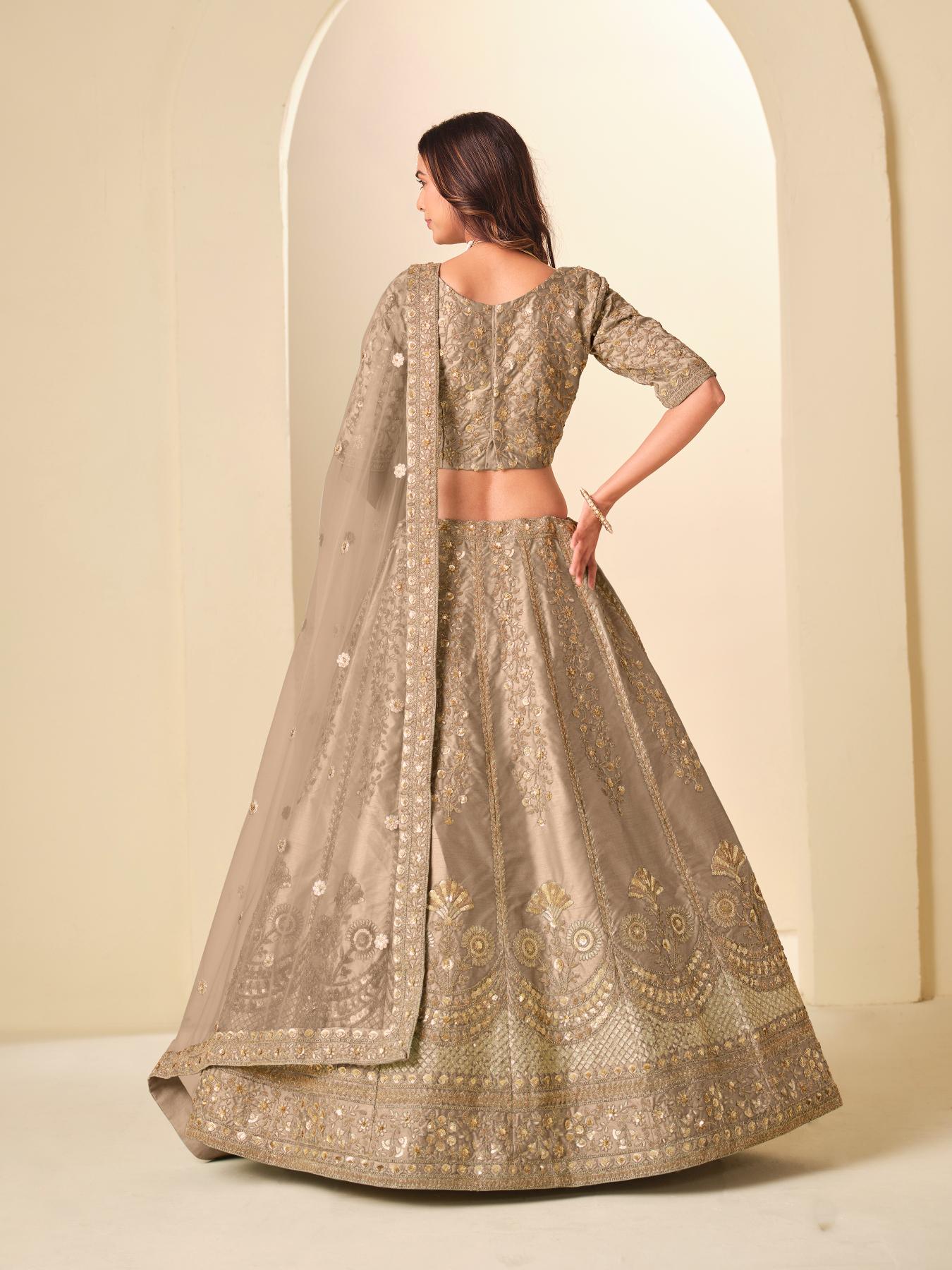 Grey Zari Resham Embroidered Lehenga Choli — alternate view