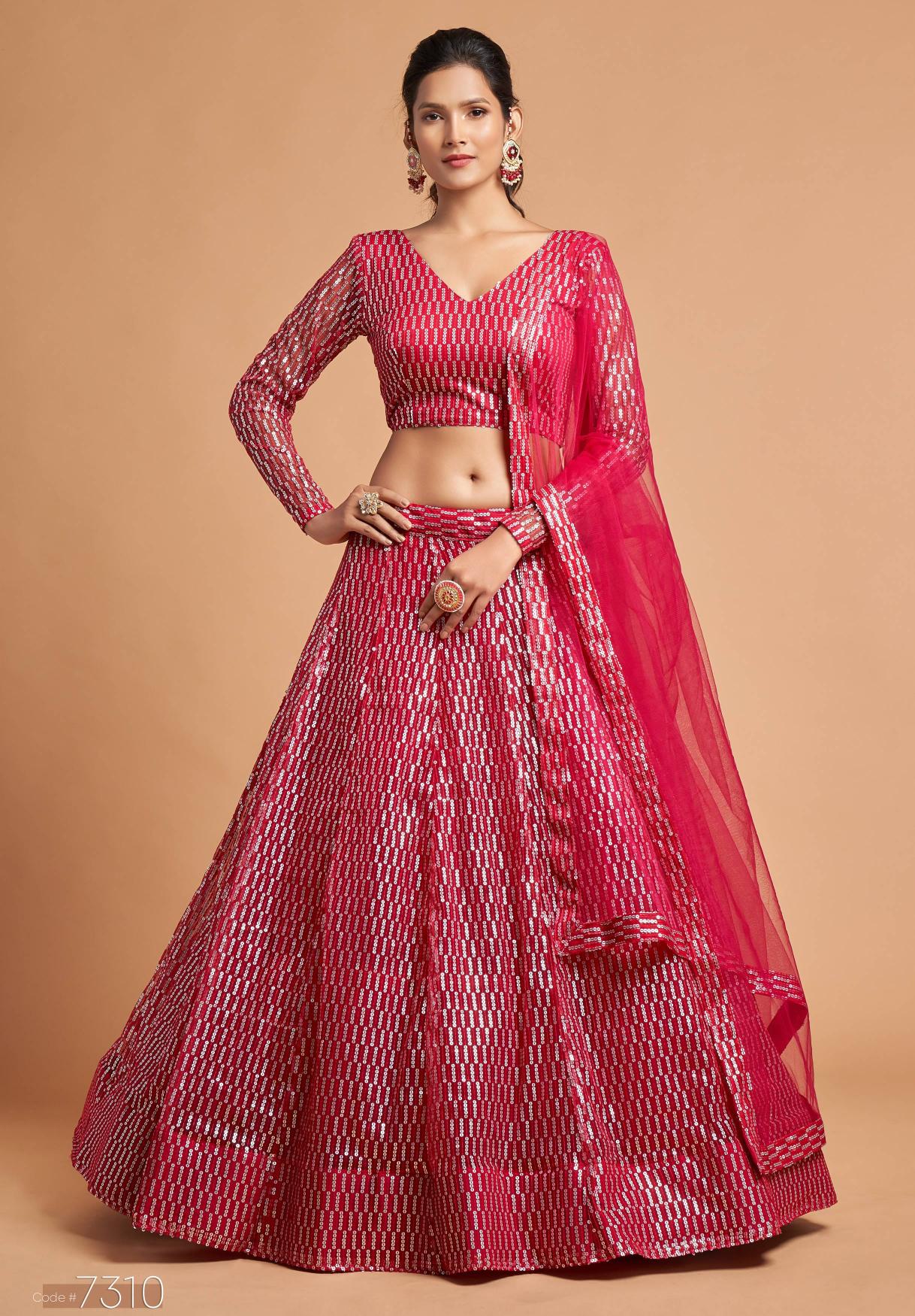 Hot Pink Soft Net Lehenga Choli