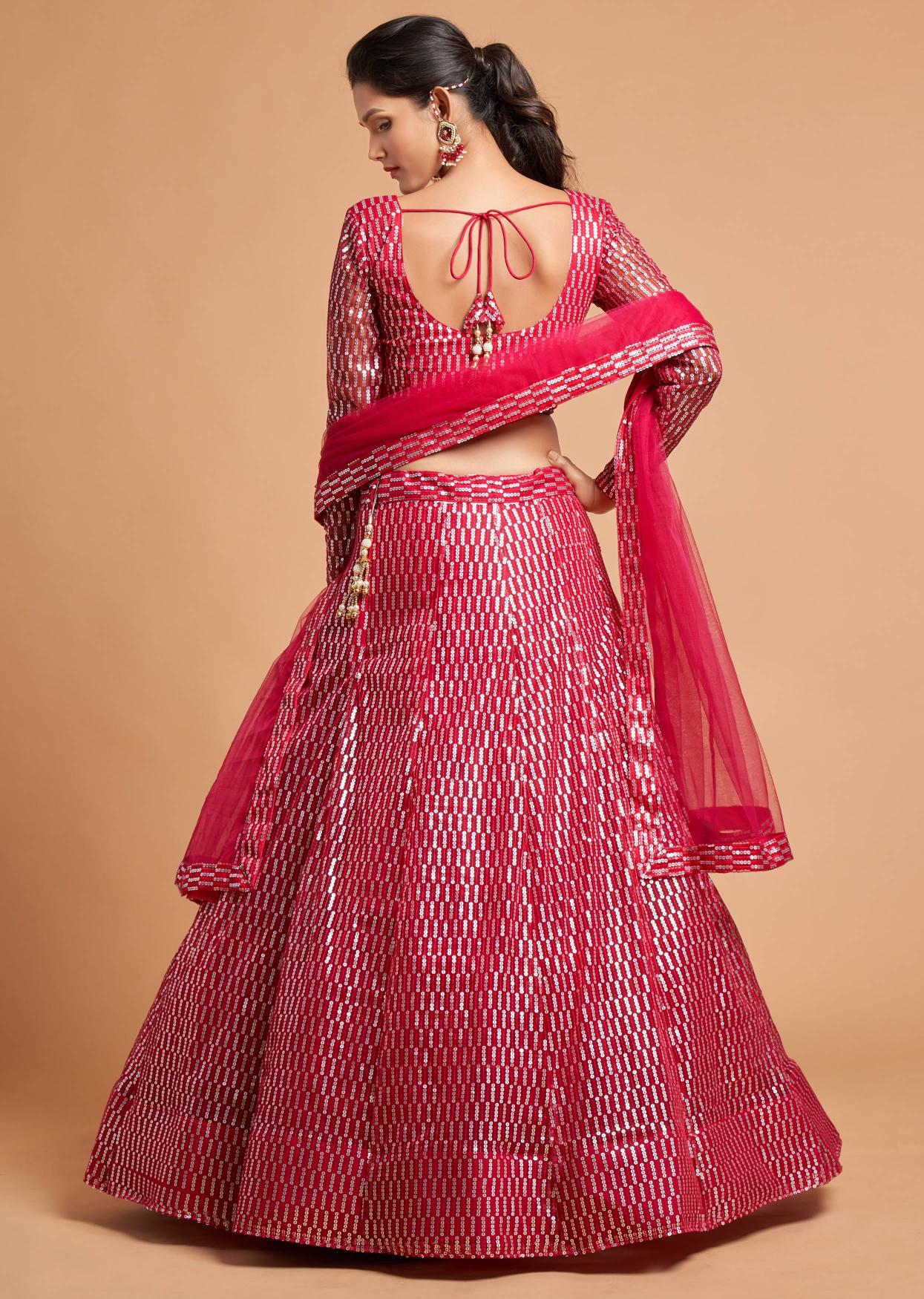 Hot Pink Soft Net Lehenga Choli — alternate view