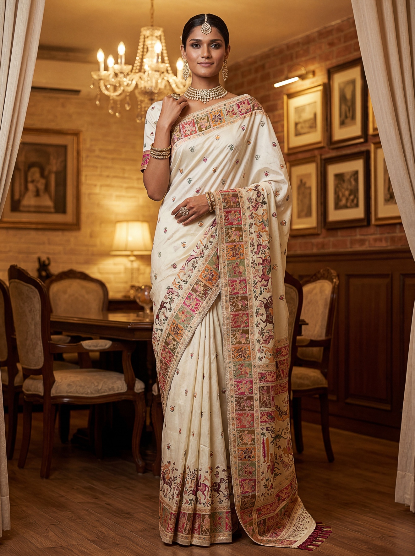 Ivory Heritage Virana Silk Saree