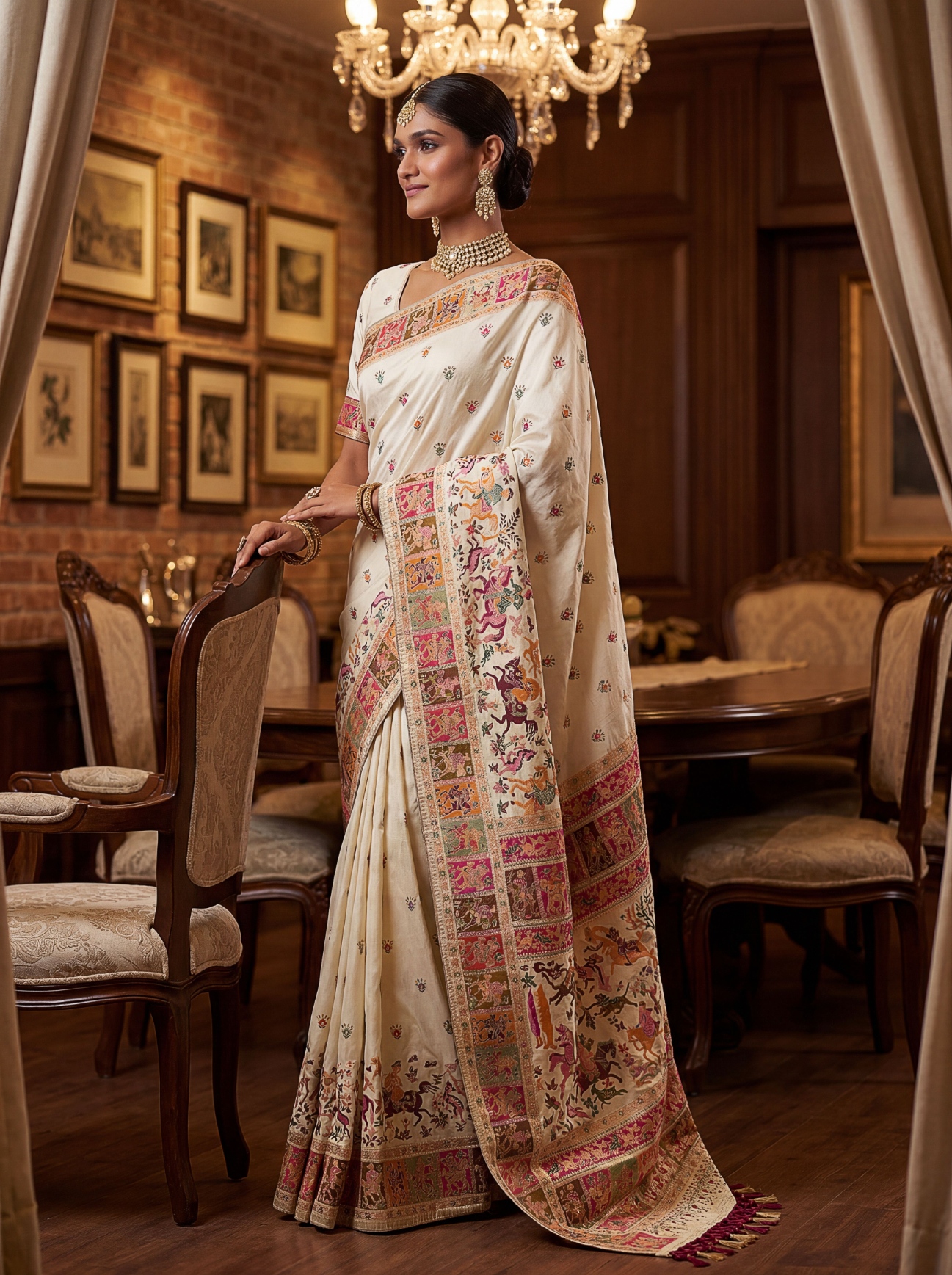 Ivory Heritage Virana Silk Saree
