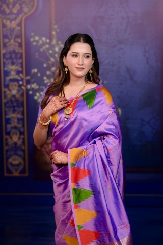 Lavender Abstract Jacquard Work Soft Silk Saree