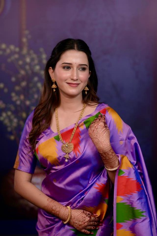Lavender Abstract Jacquard Work Soft Silk Saree