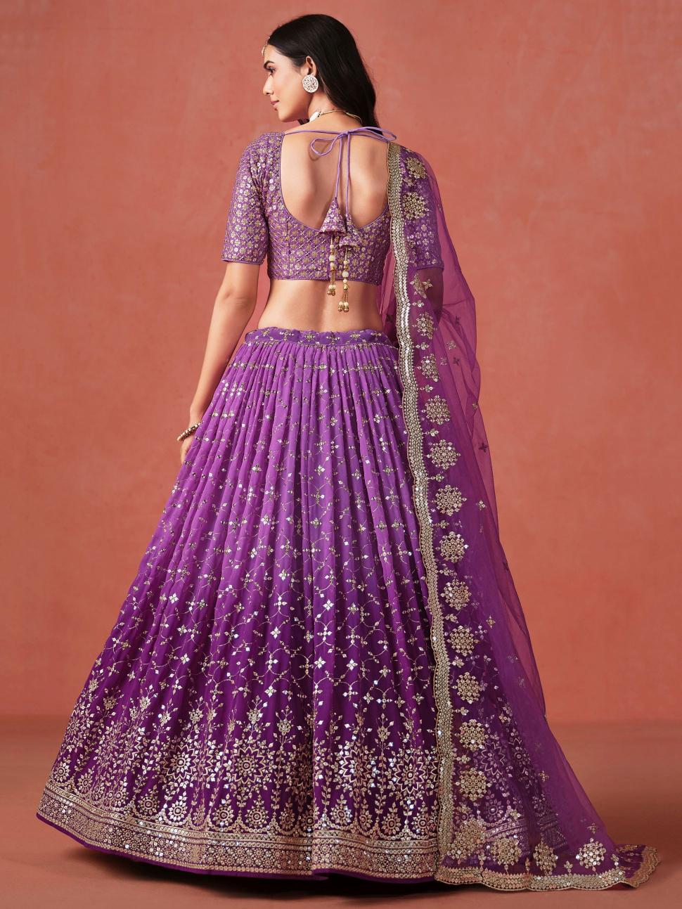 Lavender Georgette Festive Lehenga — alternate view