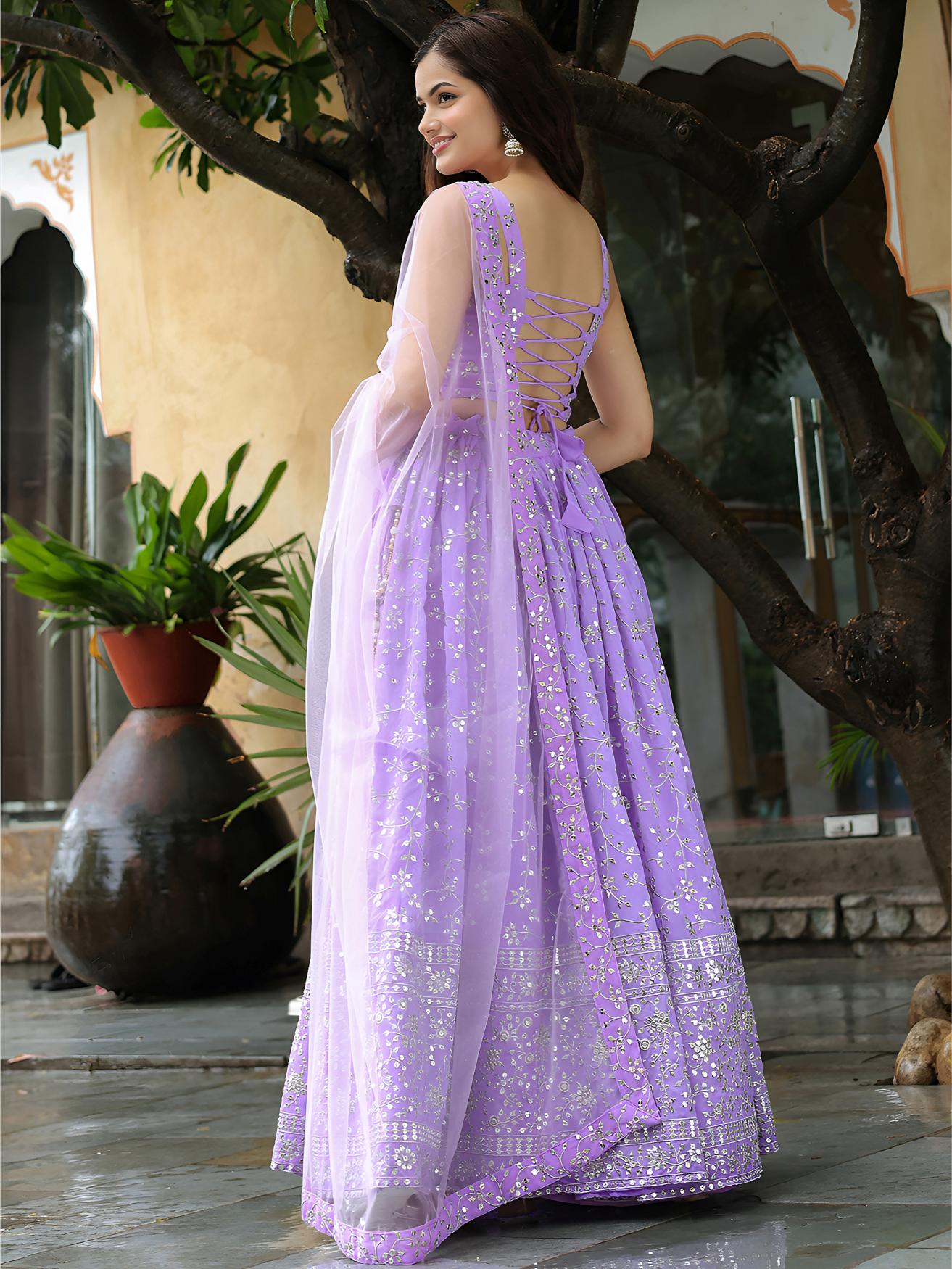 Lavender Georgette Lehenga Choli — alternate view