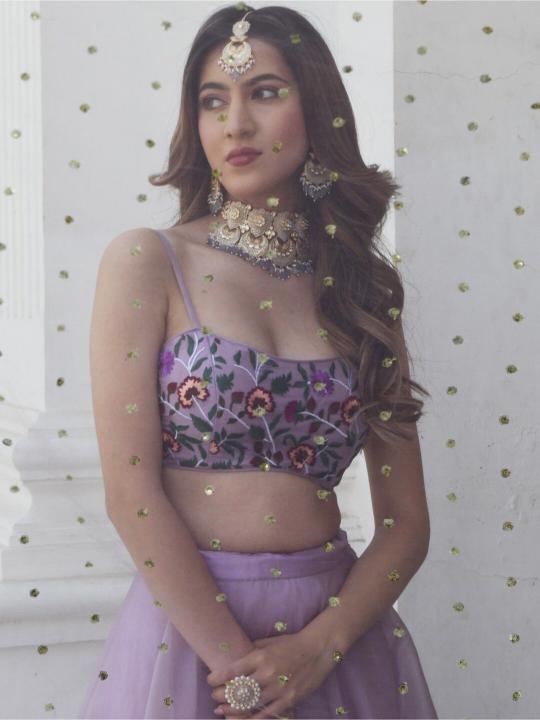 Lavender Gota Patti Printed Lehenga — alternate view