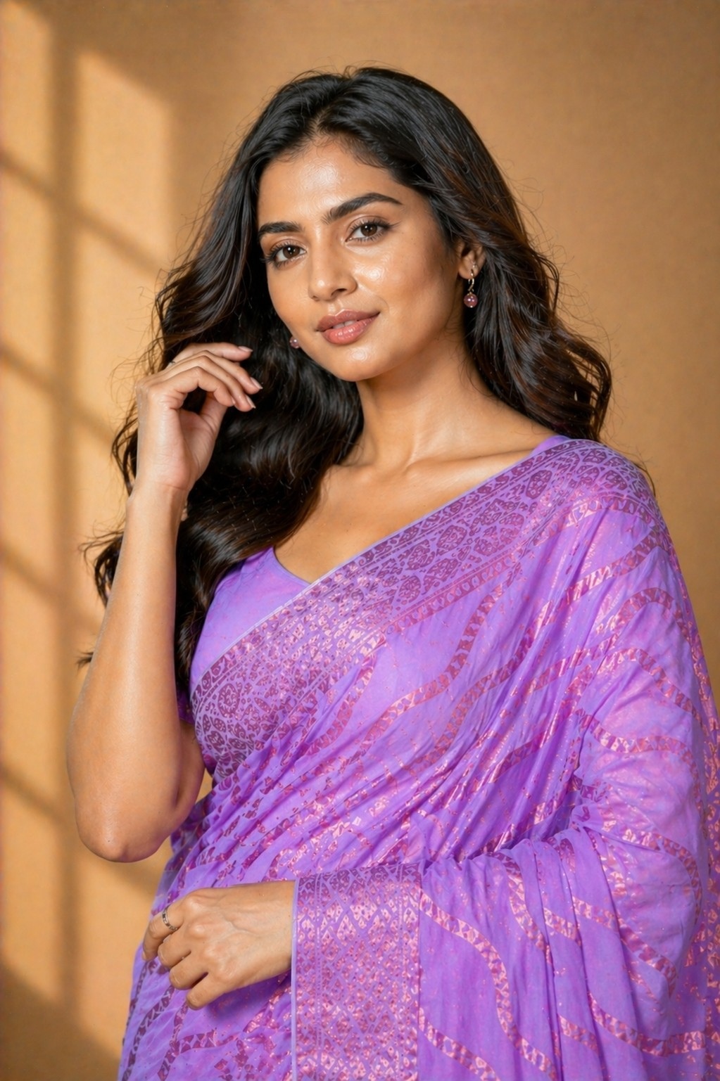 Lavender Heritage Woven Saree