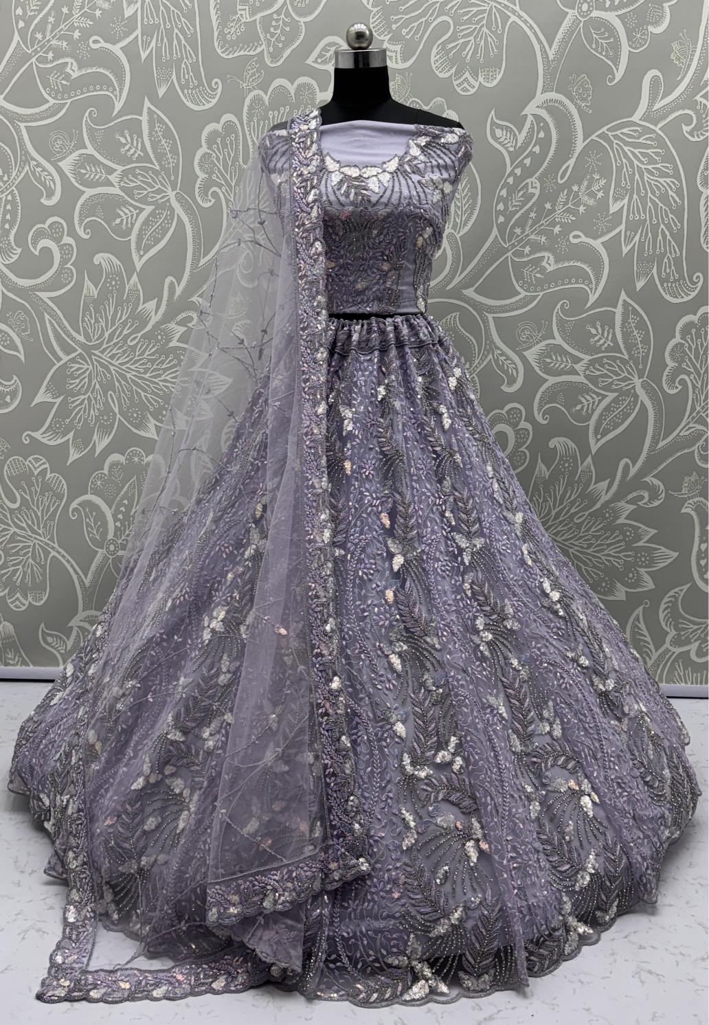 Lavender Net Lehenga Choli