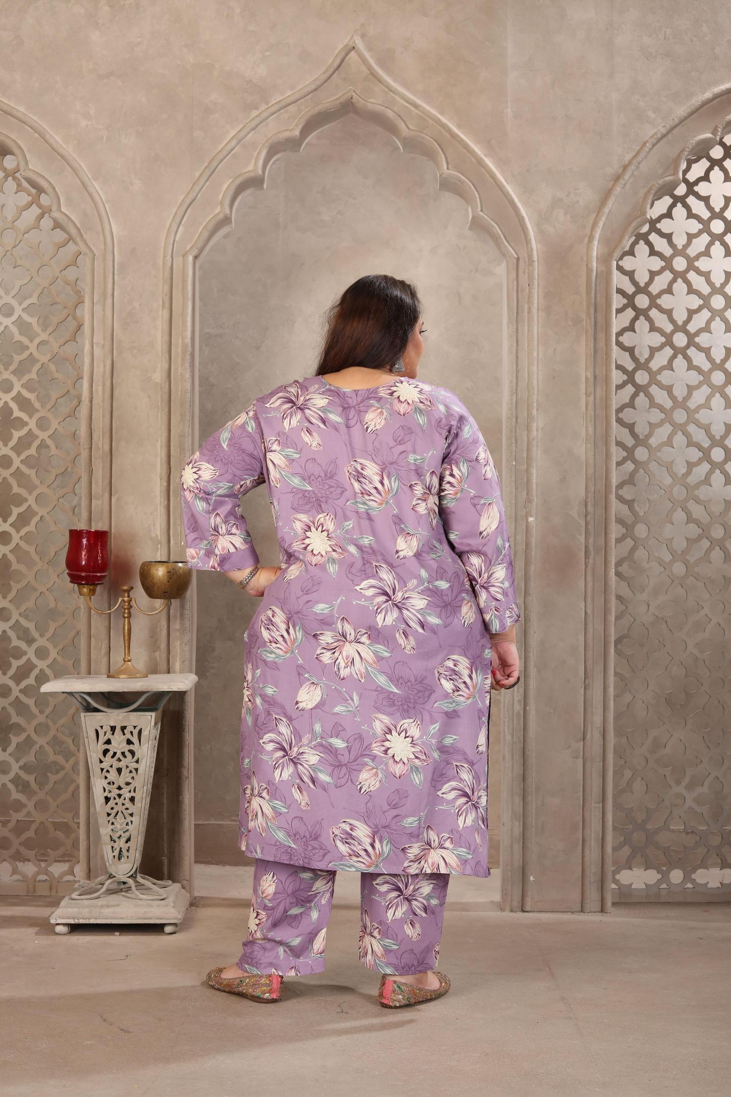 Lavender Rayon Readymade Suits — alternate view
