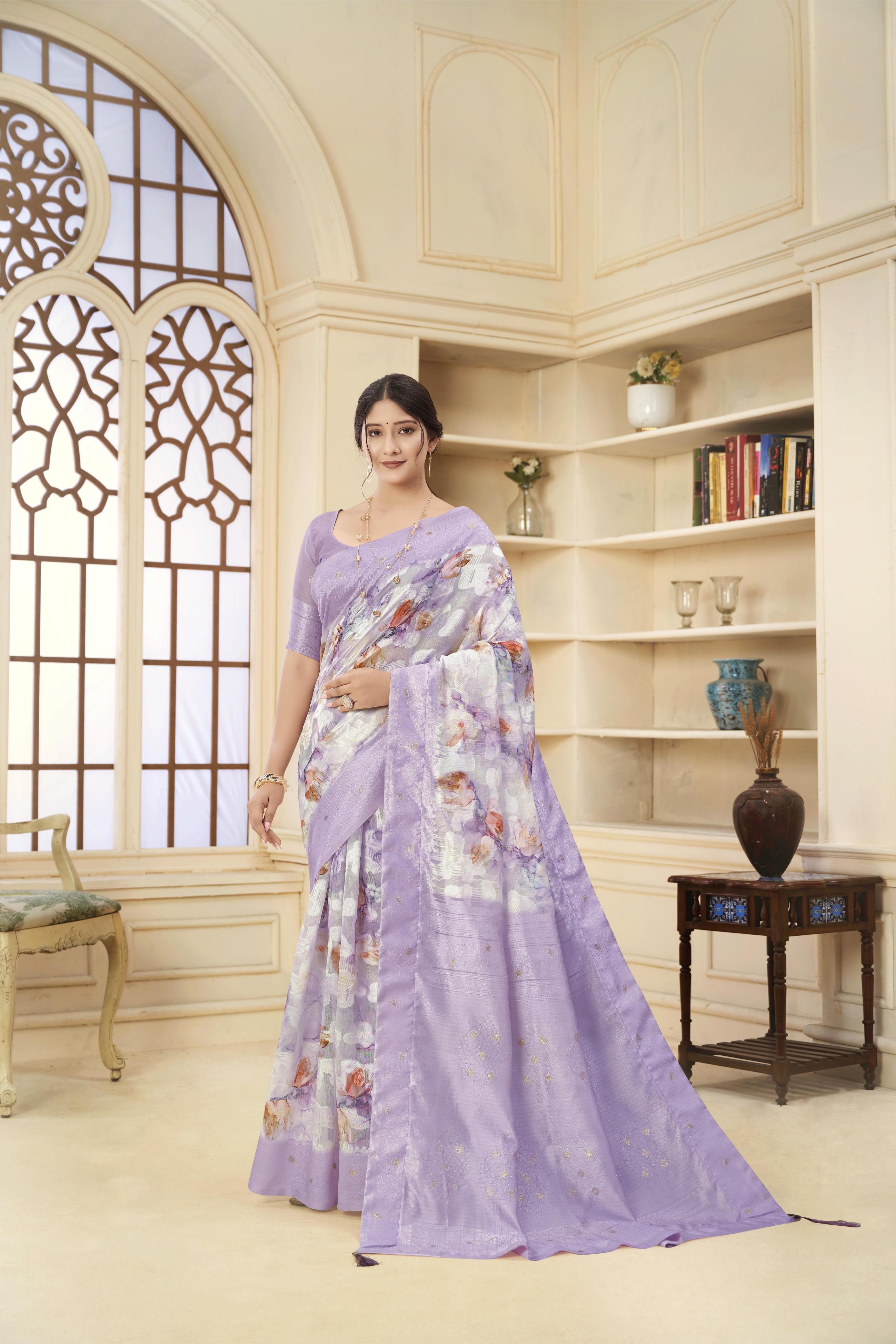 Lavender Rich Silk Saree