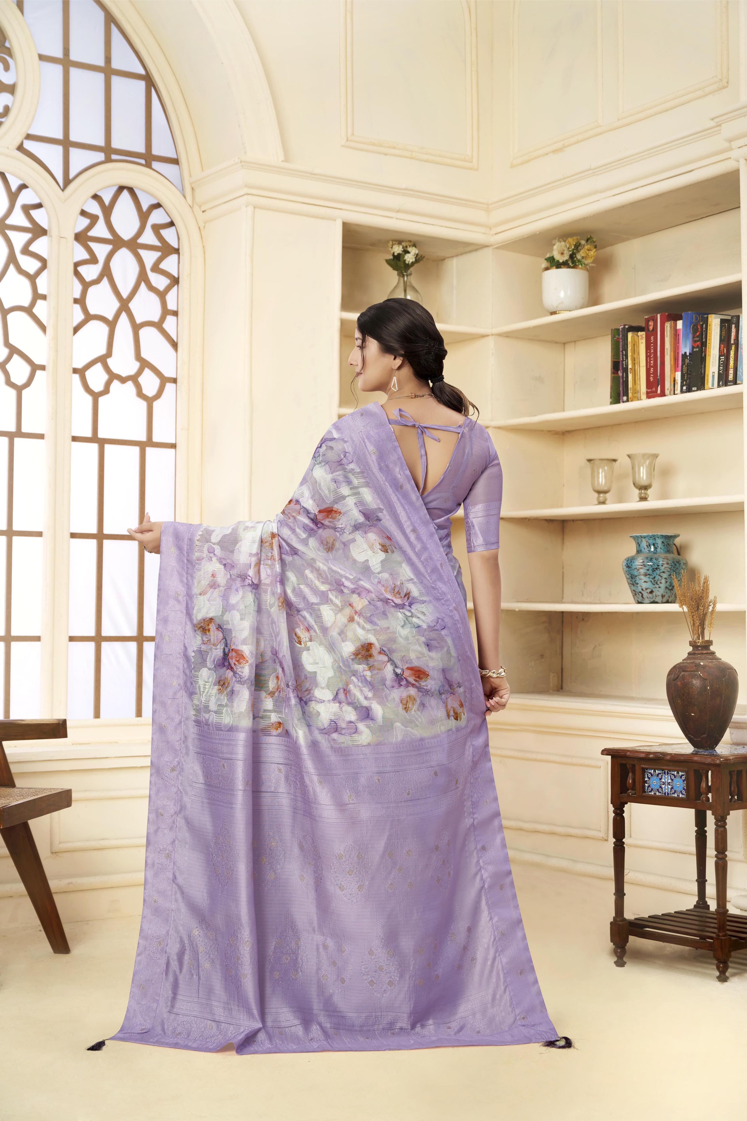 Lavender Rich Silk Saree — alternate view