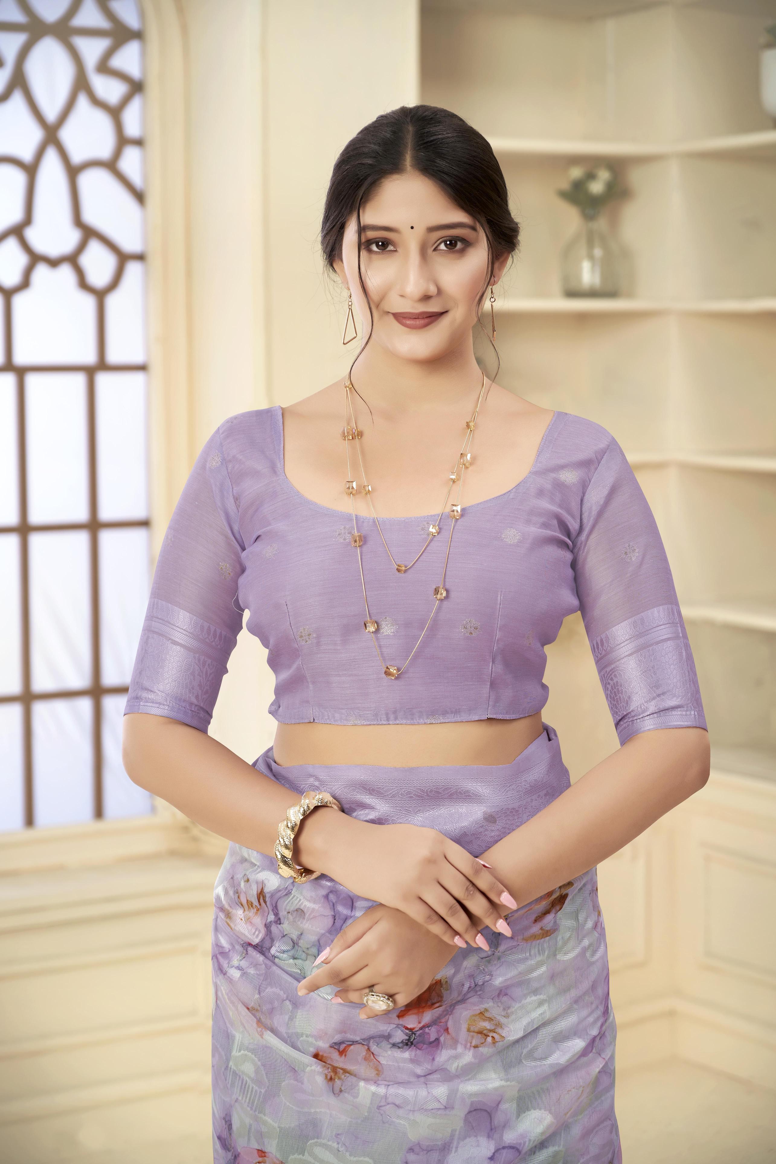 Lavender Rich Silk Saree