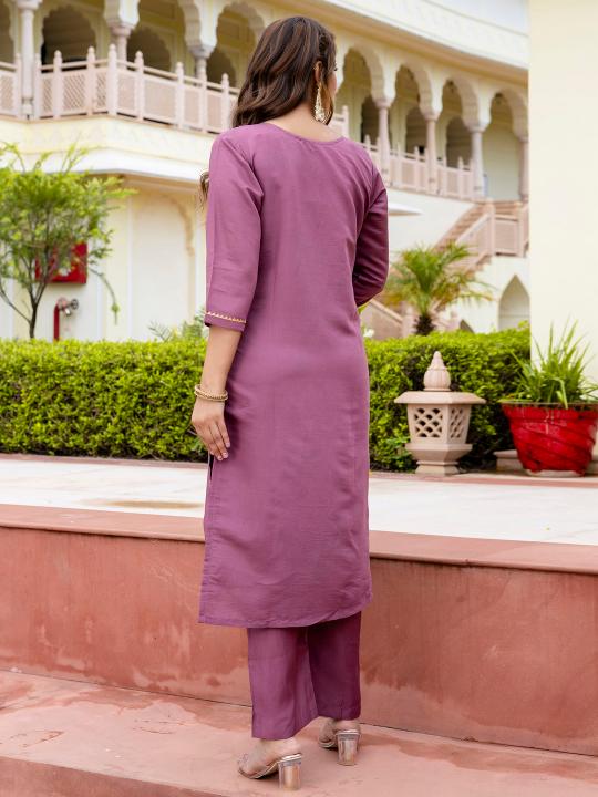 Lavender Silk Blend Readymade Suits — alternate view