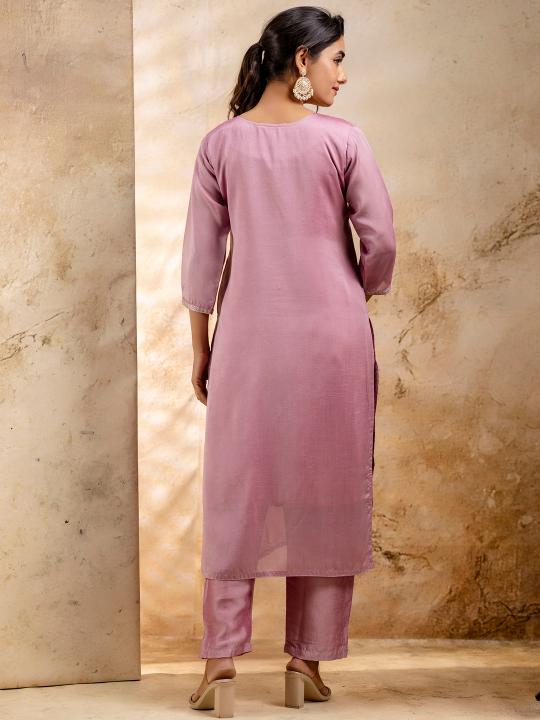 Lavender Silk Blend Salwar Suit — alternate view