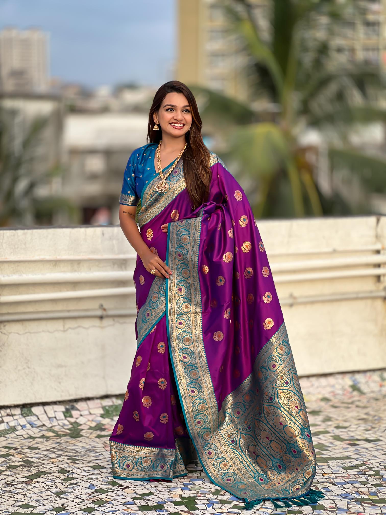 Lavender Soft Silk Saree