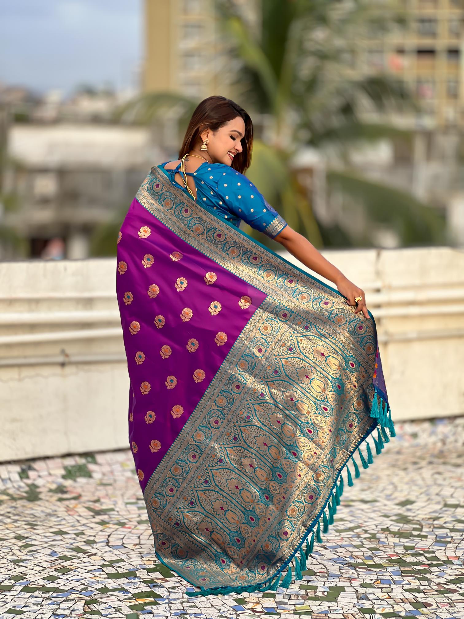 Lavender Soft Silk Saree — alternate view