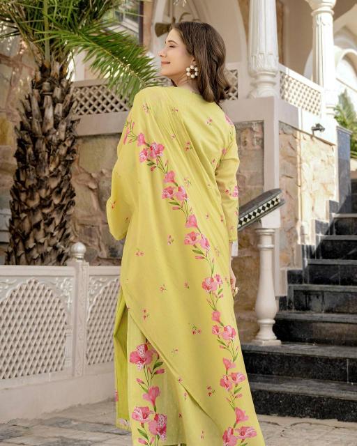 Lemon Chanderi Readymade Suits — alternate view