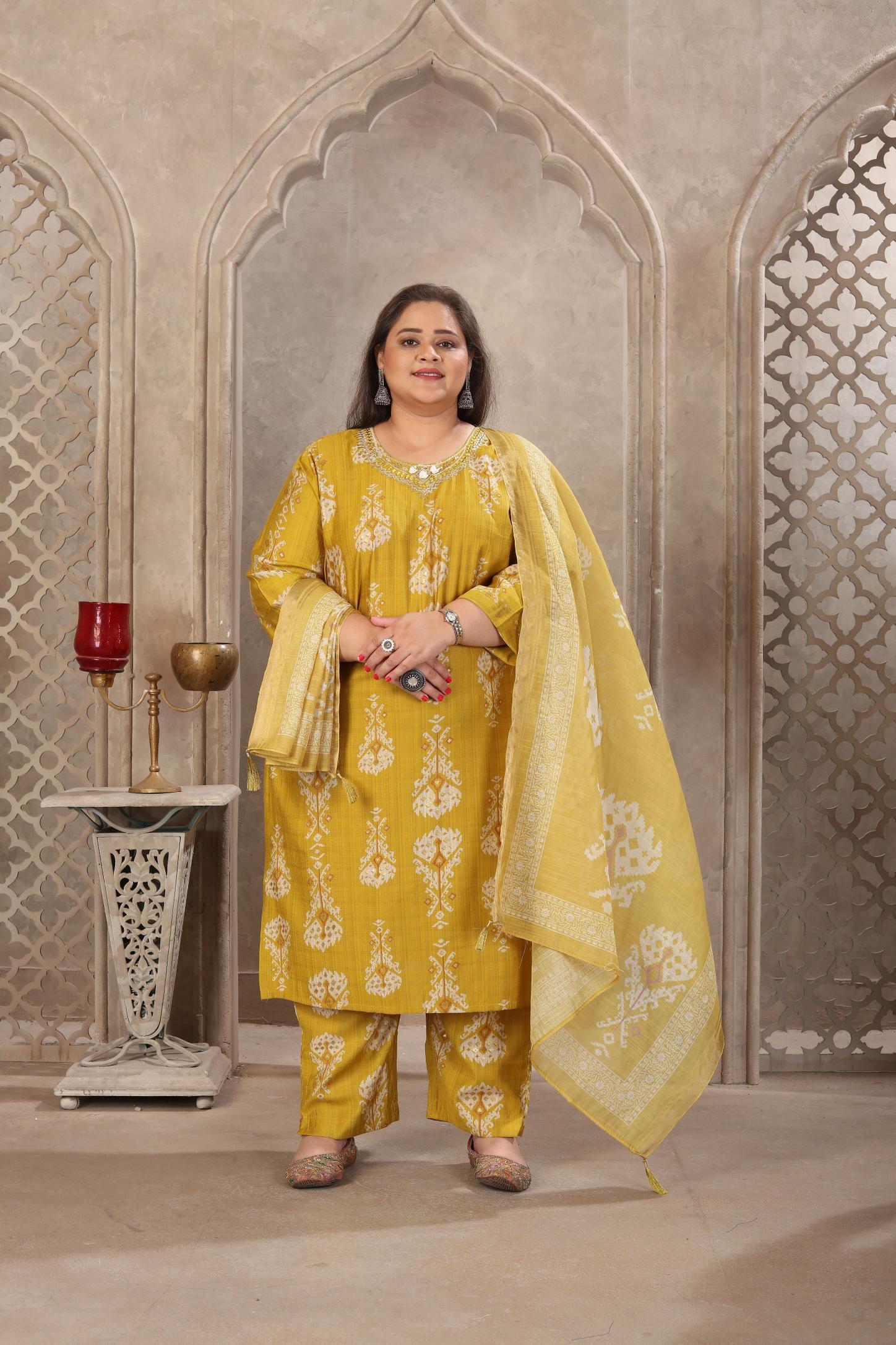 Lemon Lichi Viscose Readymade Suits
