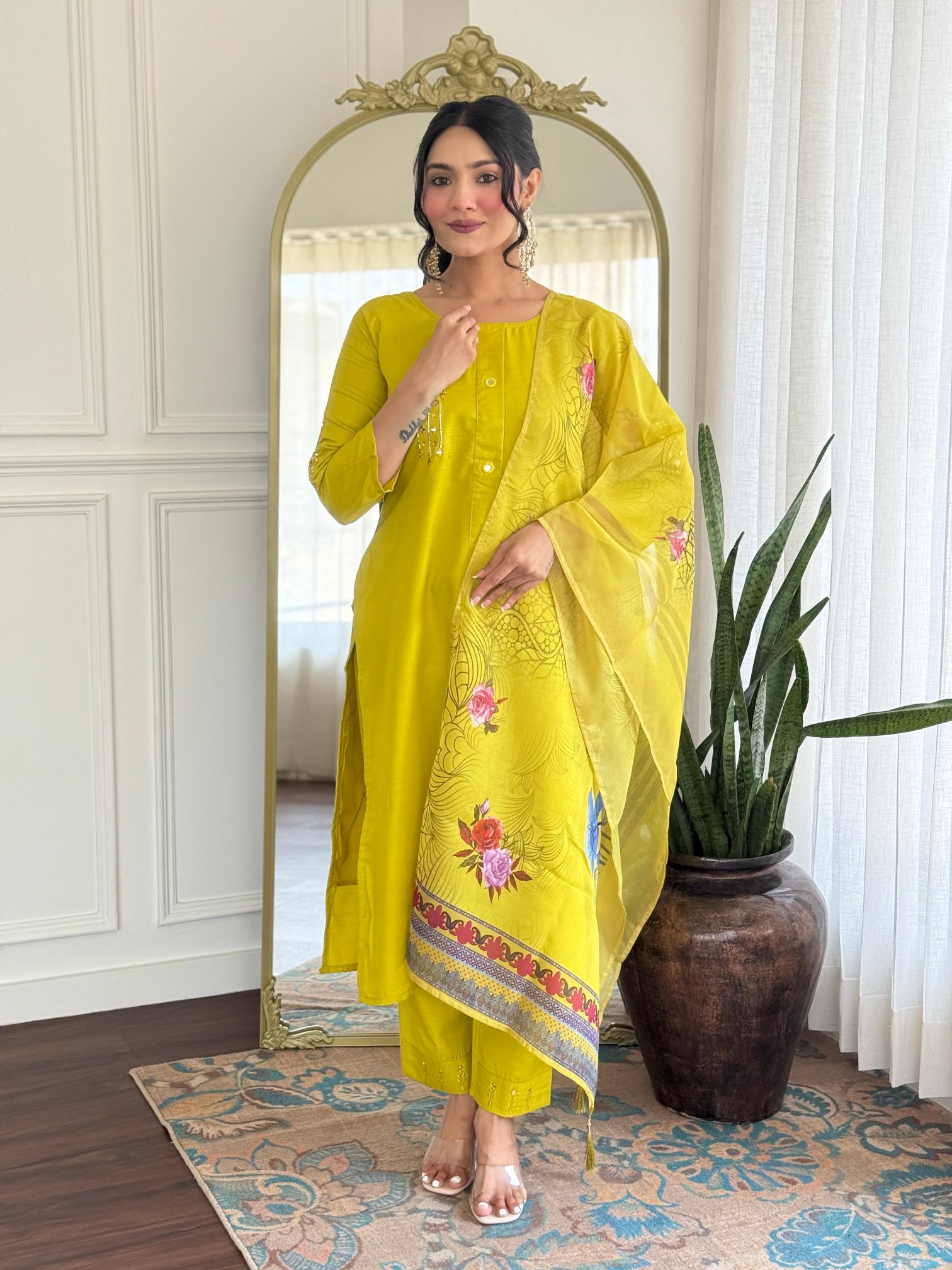 Lemon Silk Salwar Suit
