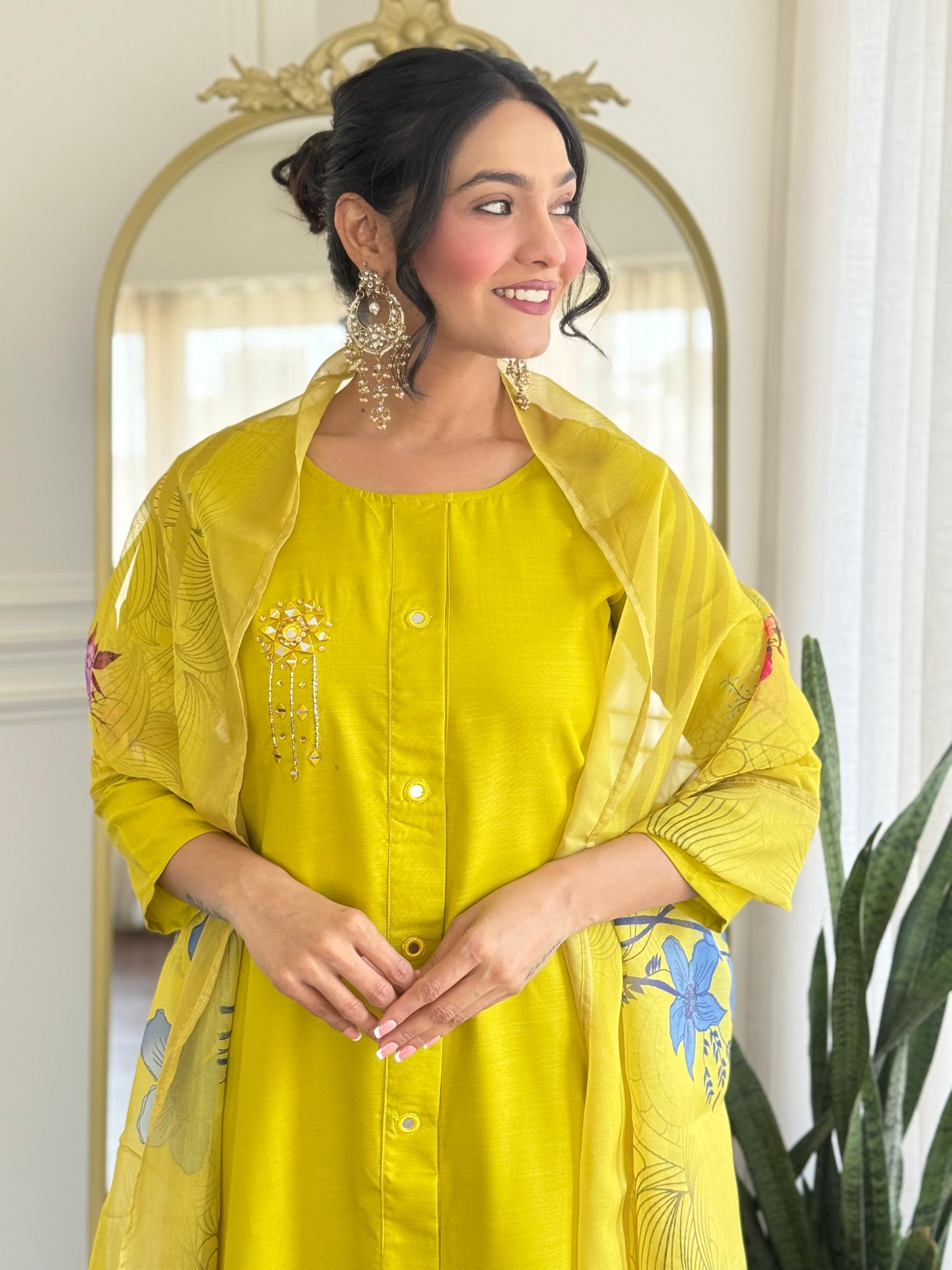 Lemon Silk Salwar Suit
