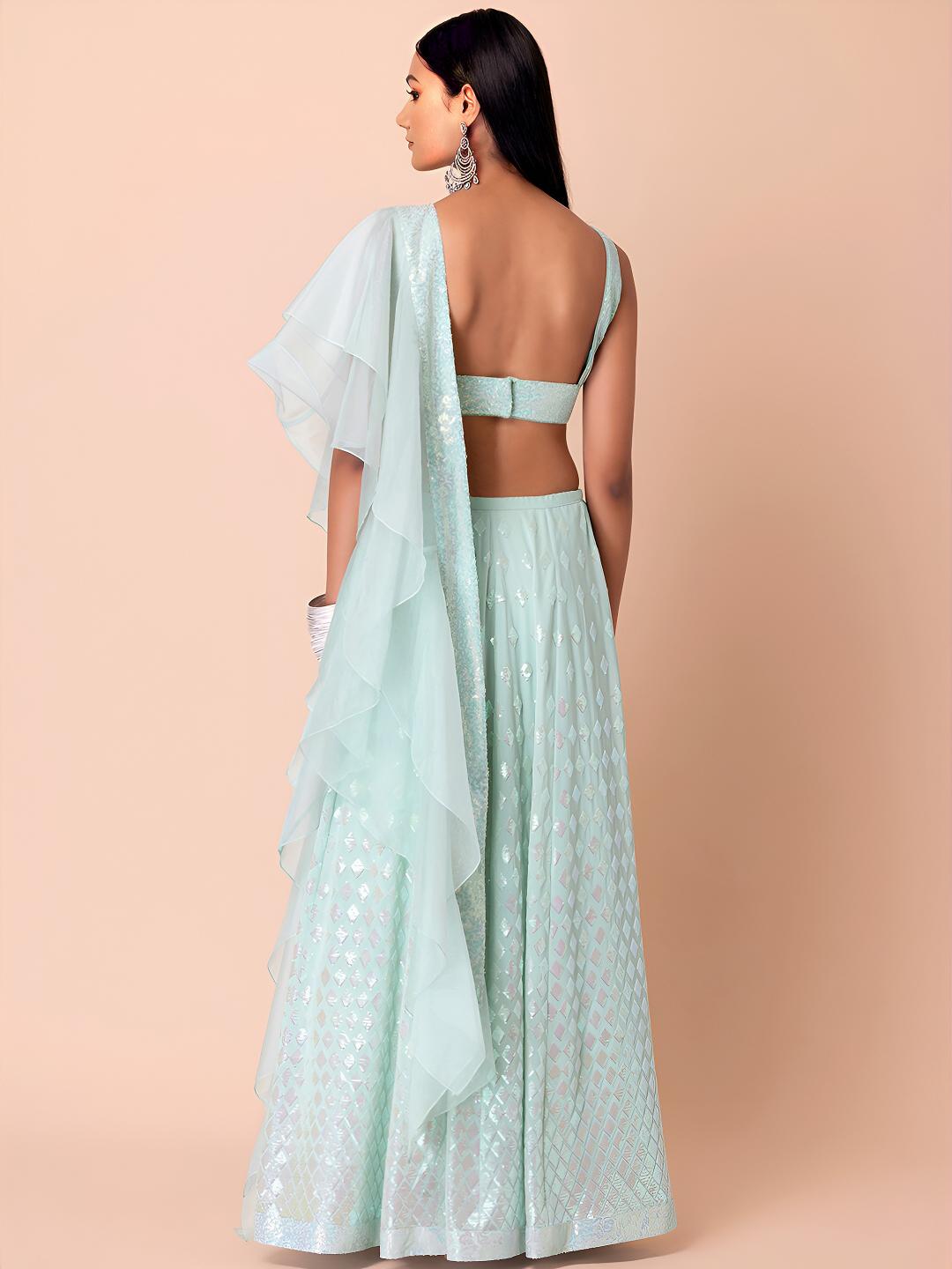Light Blue Georgette Lehenga Choli — alternate view