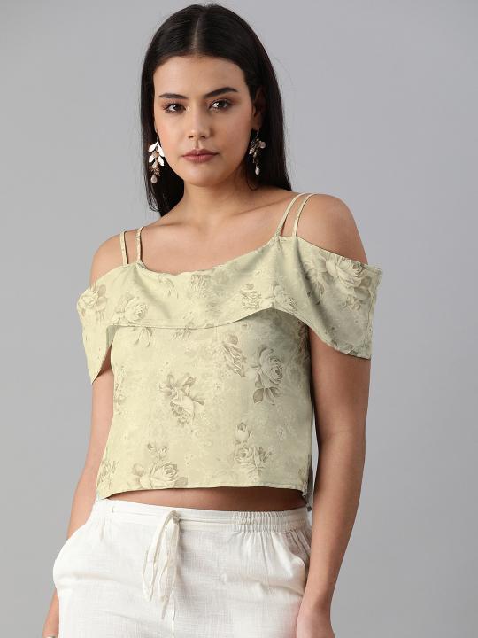 Light Green Poly Crepe Short Kurti
