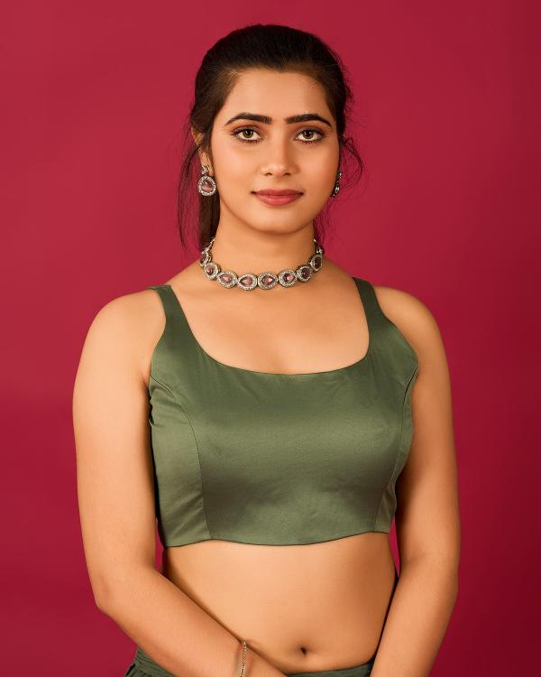 Light Green Satin Readymade Blouse