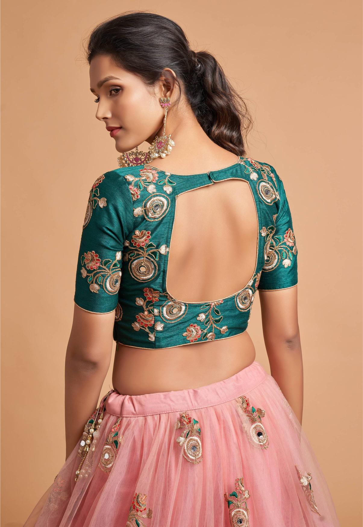 Light Peach Soft Net Lehenga Choli — alternate view