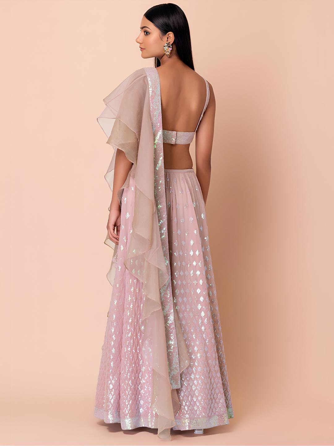 Light Pink Georgette Lehenga Choli — alternate view