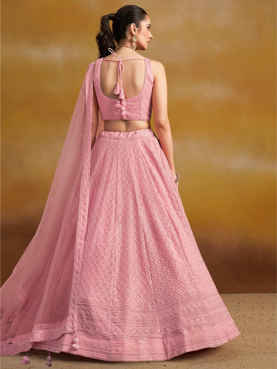Light Pink Georgette Lehenga Choli — alternate view