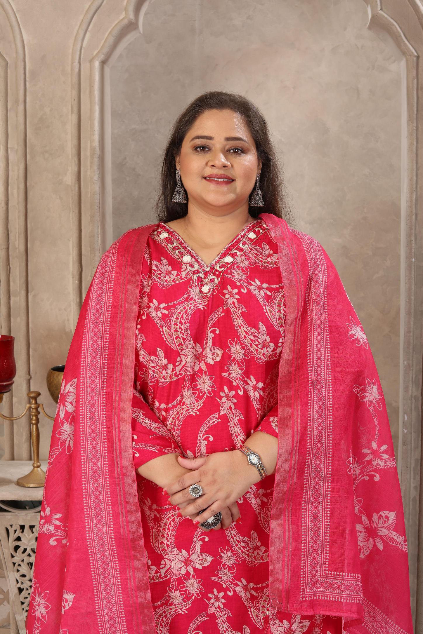 Light Pink Lichi Viscose Readymade Suits