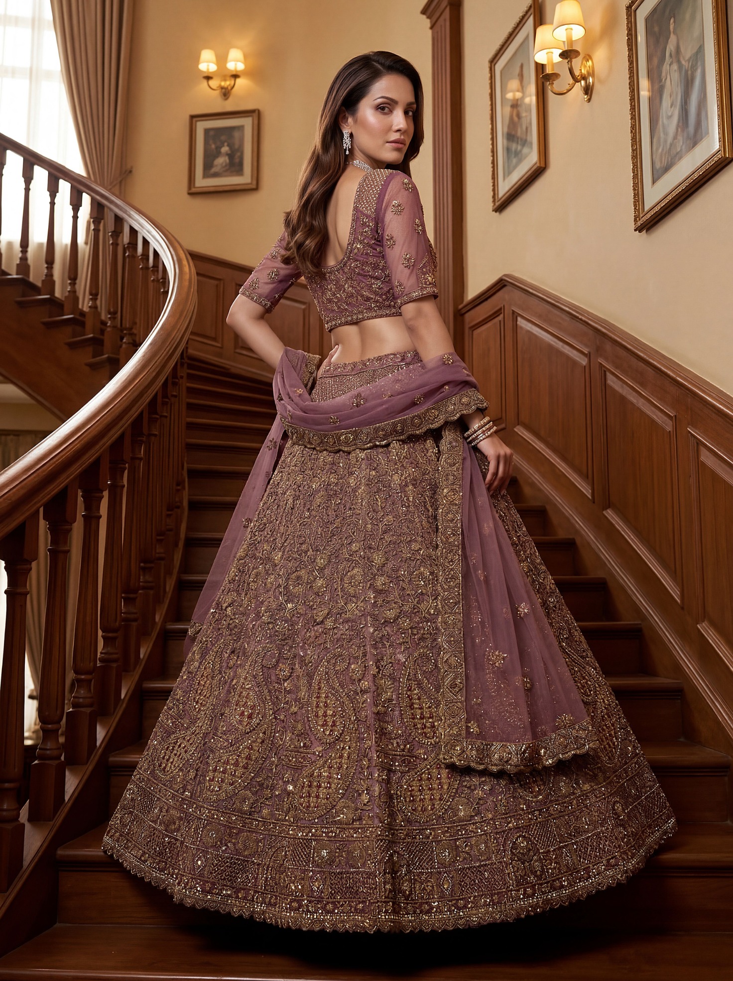 Light Purple Designer Net Lehenga Choli — alternate view