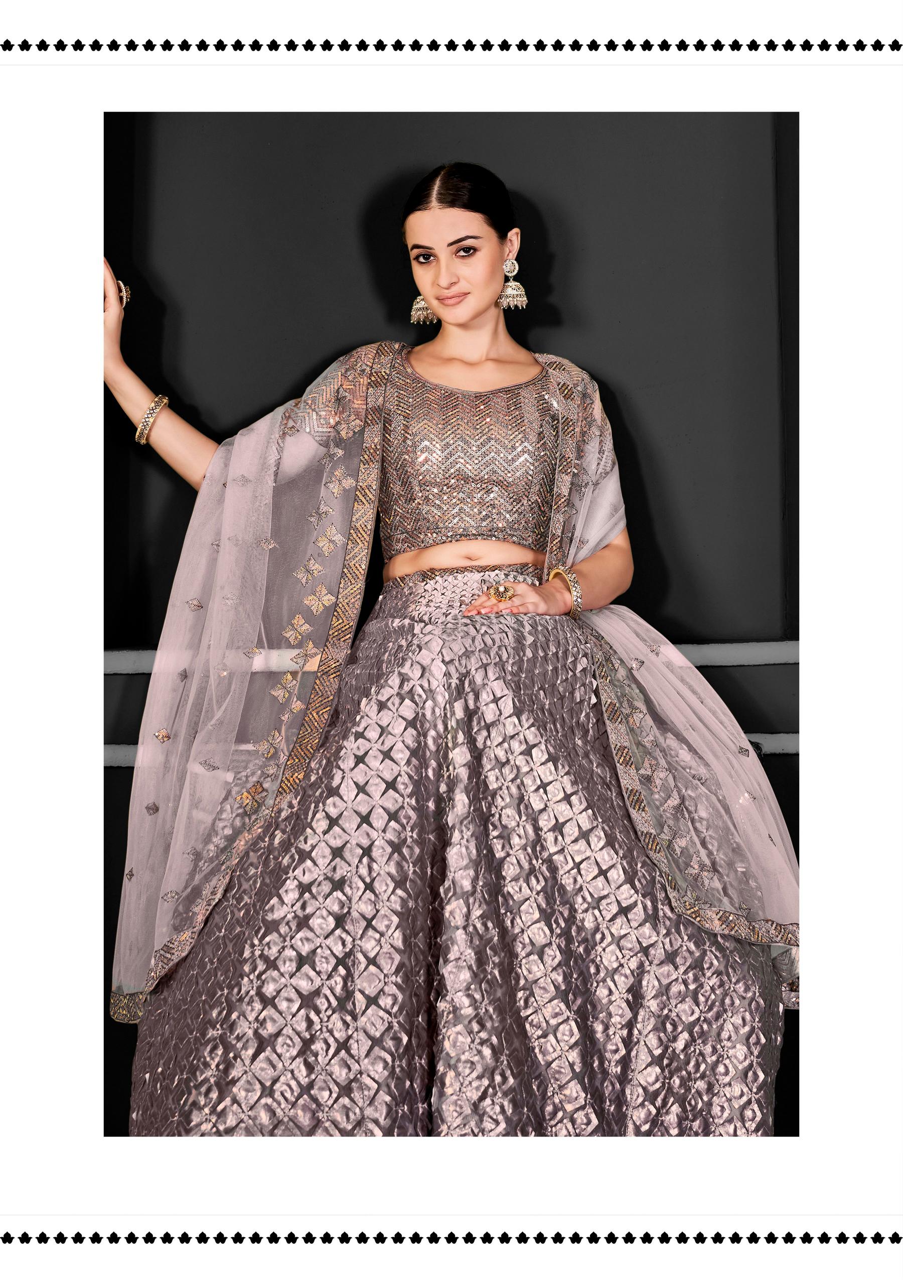 Light Purple Net Party Wear Lehenga — alternate view