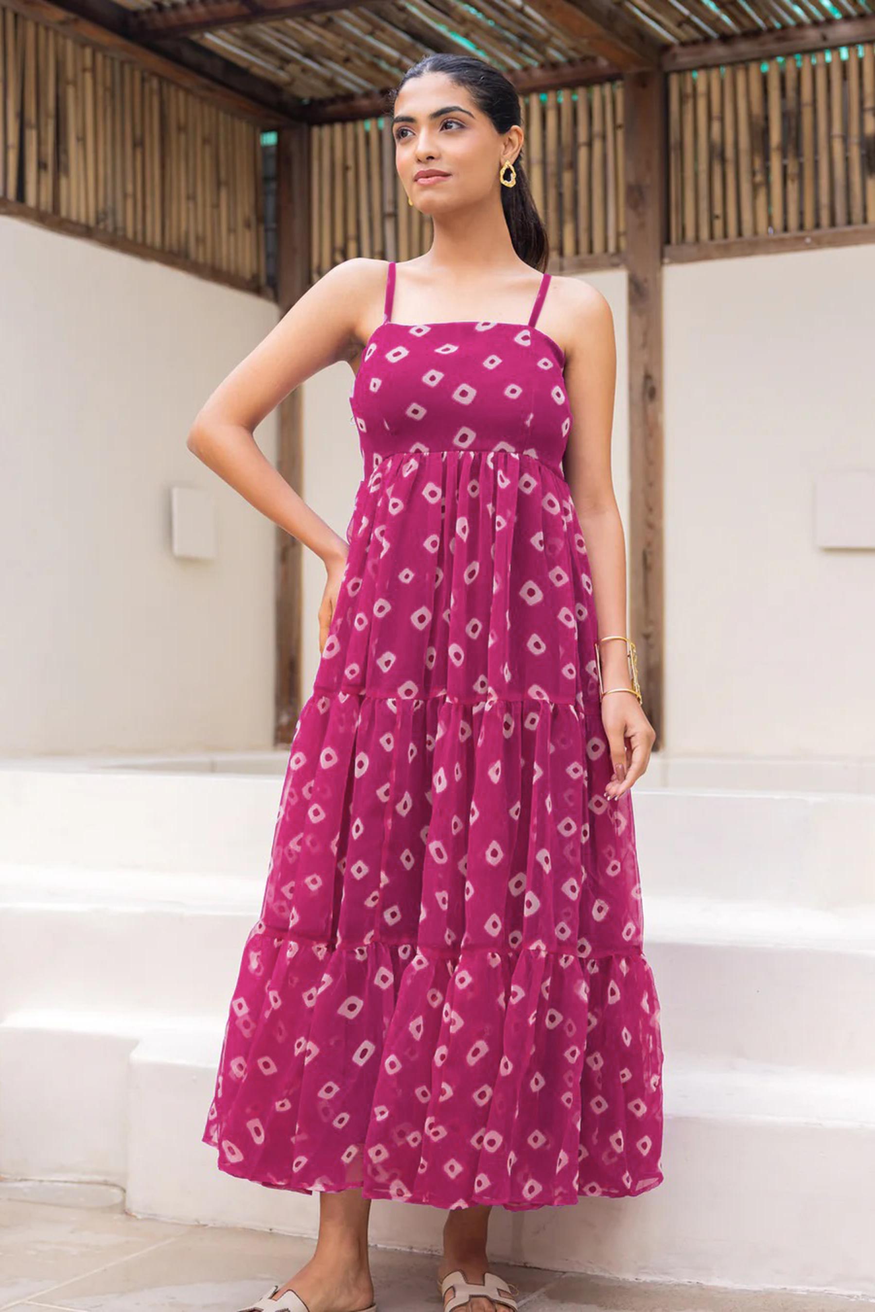 Magenta Georgette Designer Kurti