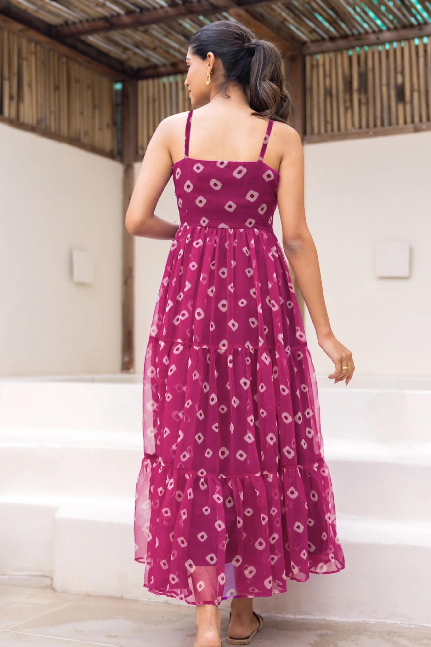 Magenta Georgette Designer Kurti — alternate view