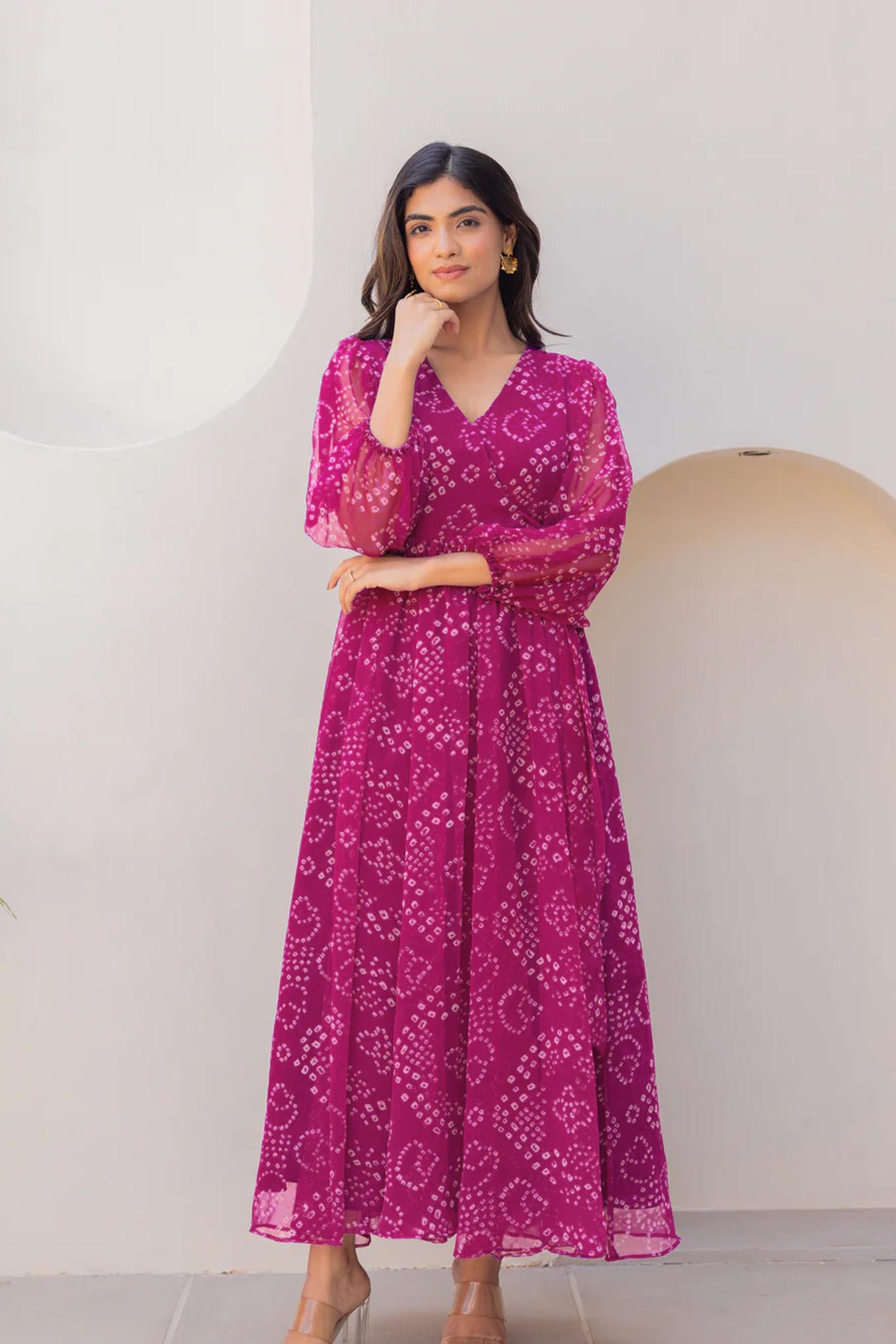 Magenta Georgette Kurti