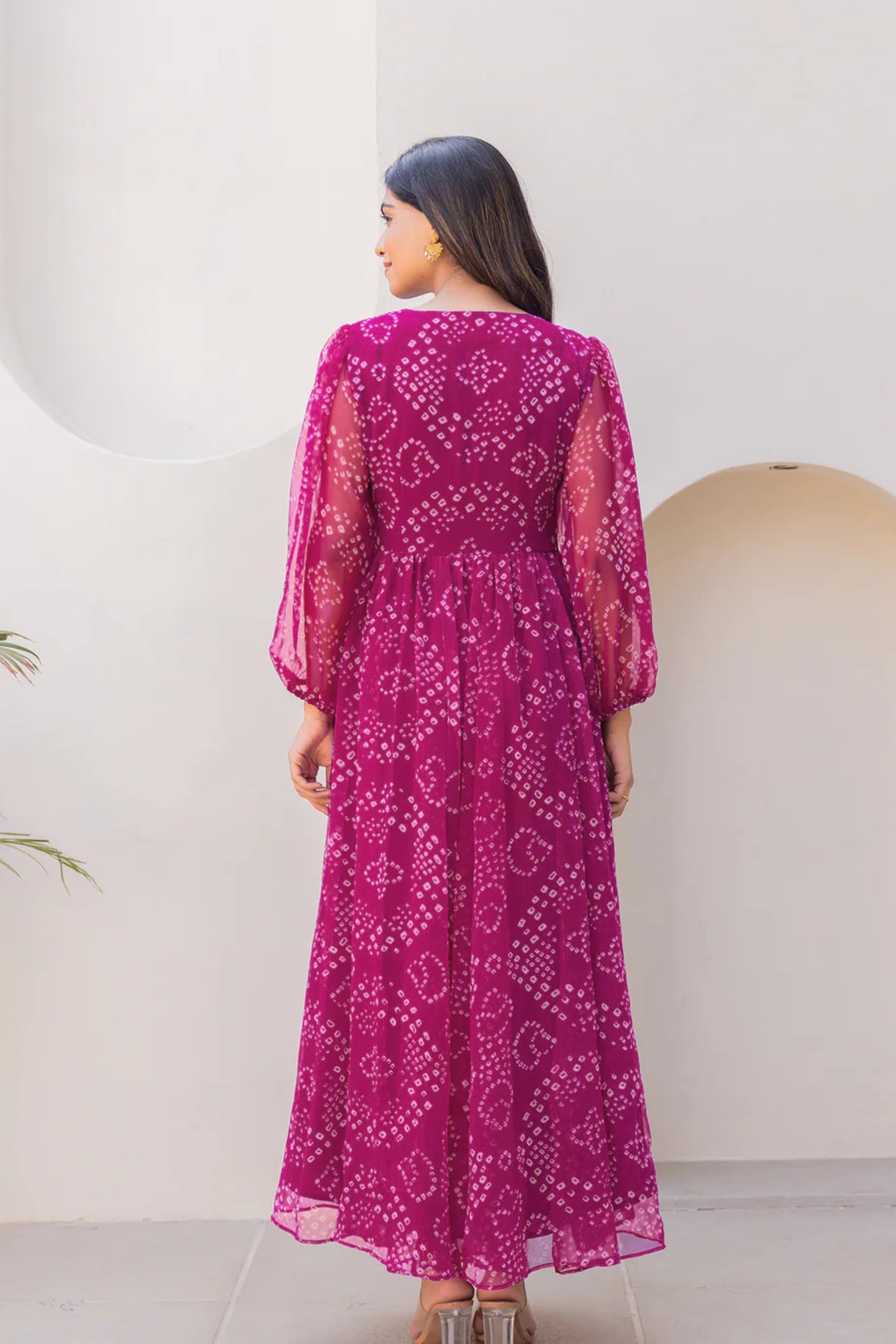 Magenta Georgette Kurti — alternate view