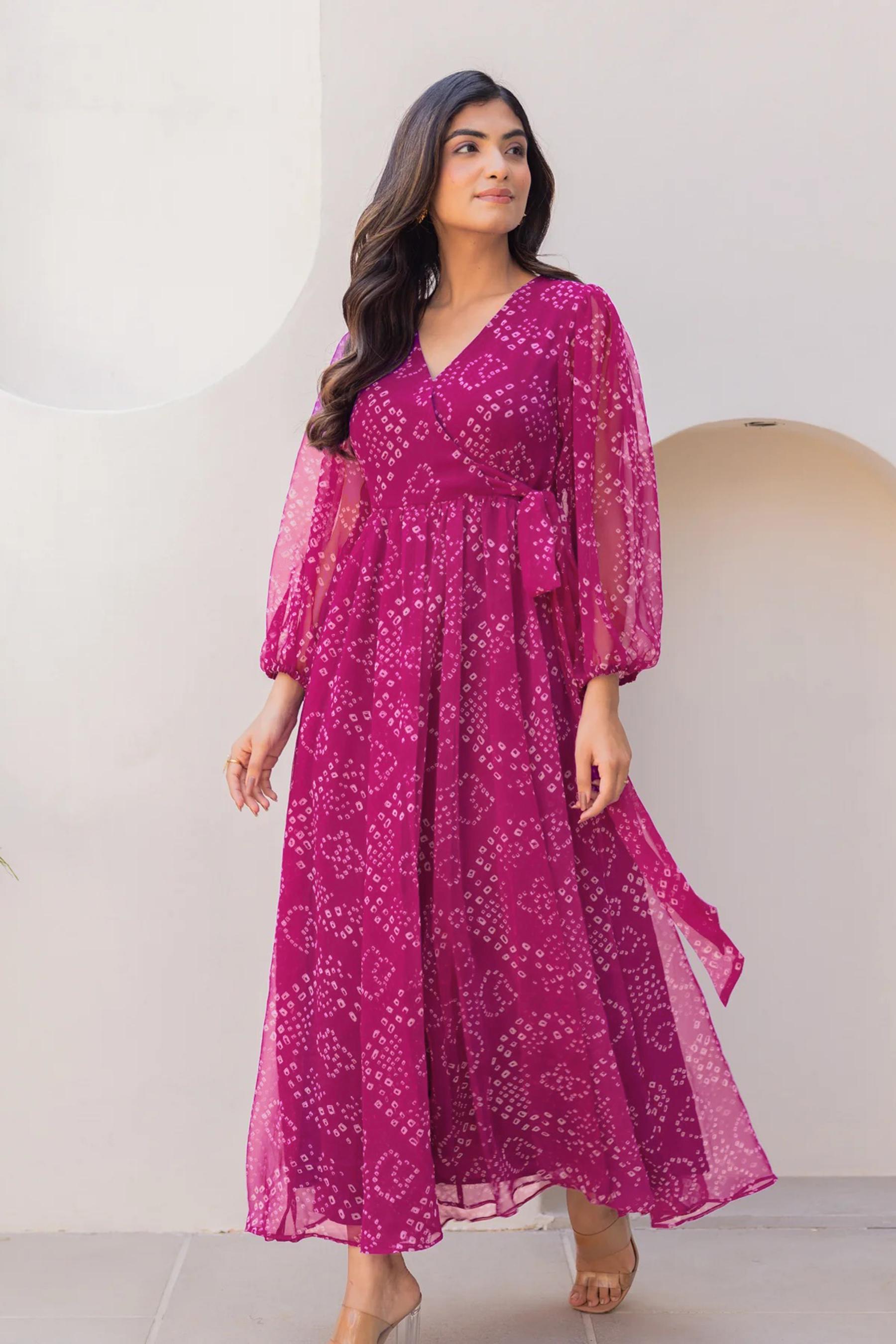Magenta Georgette Kurti