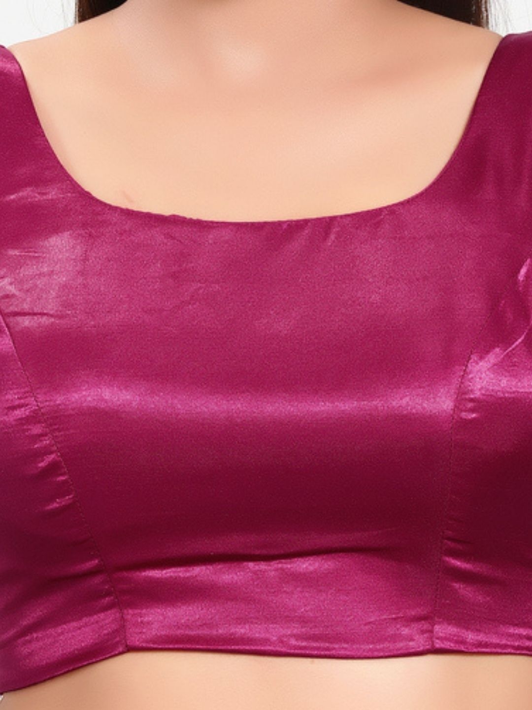 Magenta Silk Readymade Blouse