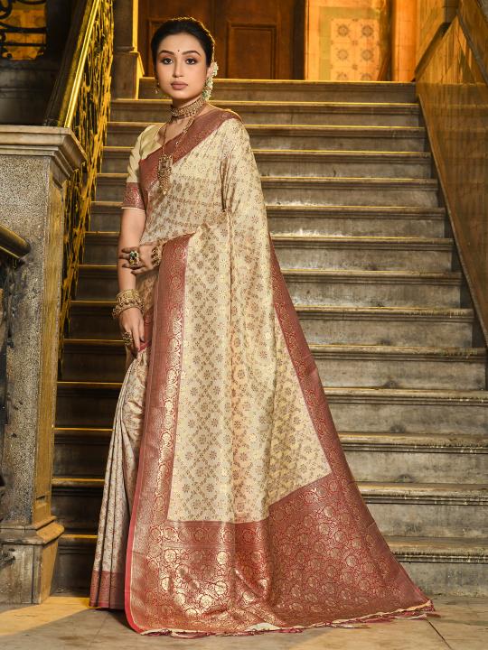 Maroon Banarasi Silk Saree