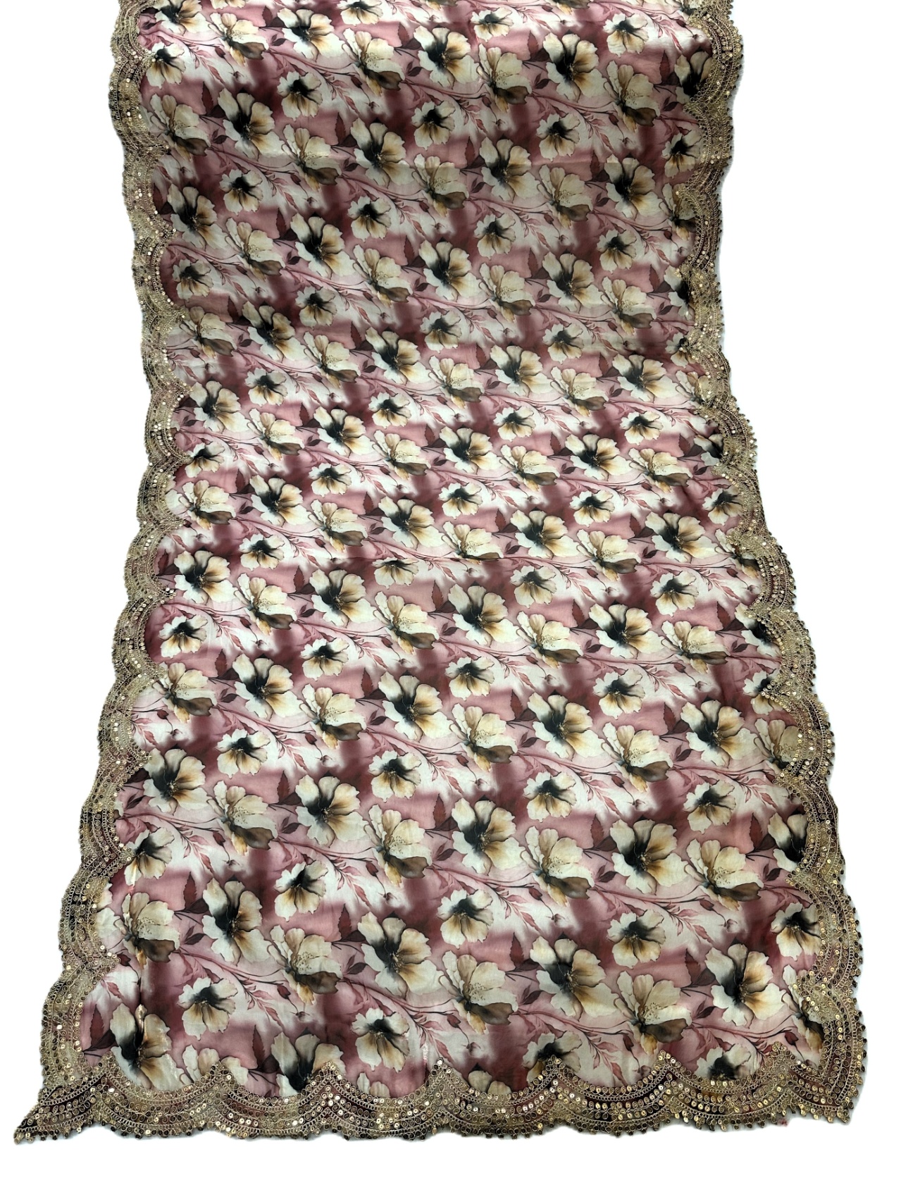 Maroon Floral Digital Print Jimmy Choo Dupatta