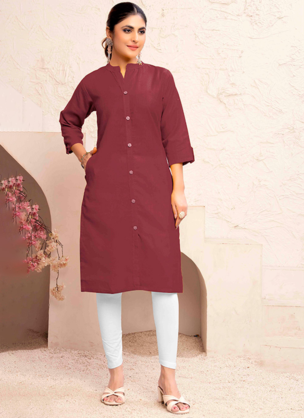 Maroon Magic Cotton Kurti