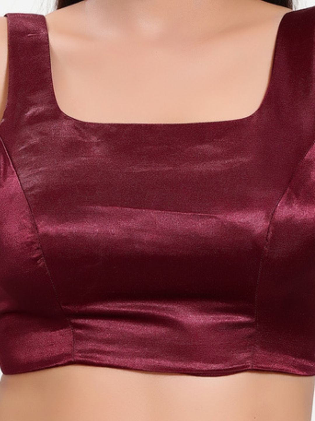 Maroon Silk Readymade Blouse